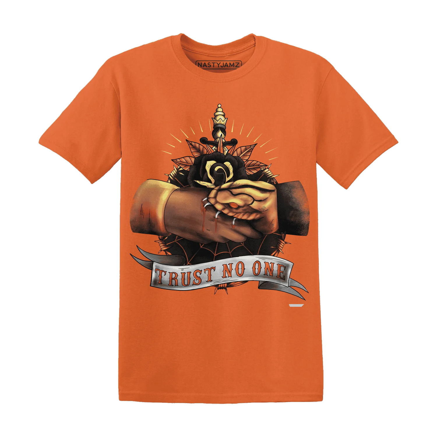 NastyJamz-VaporMax-Crimson-Total-Orange-Plus-T-Shirt-Match-Trust-No-One-Old-School