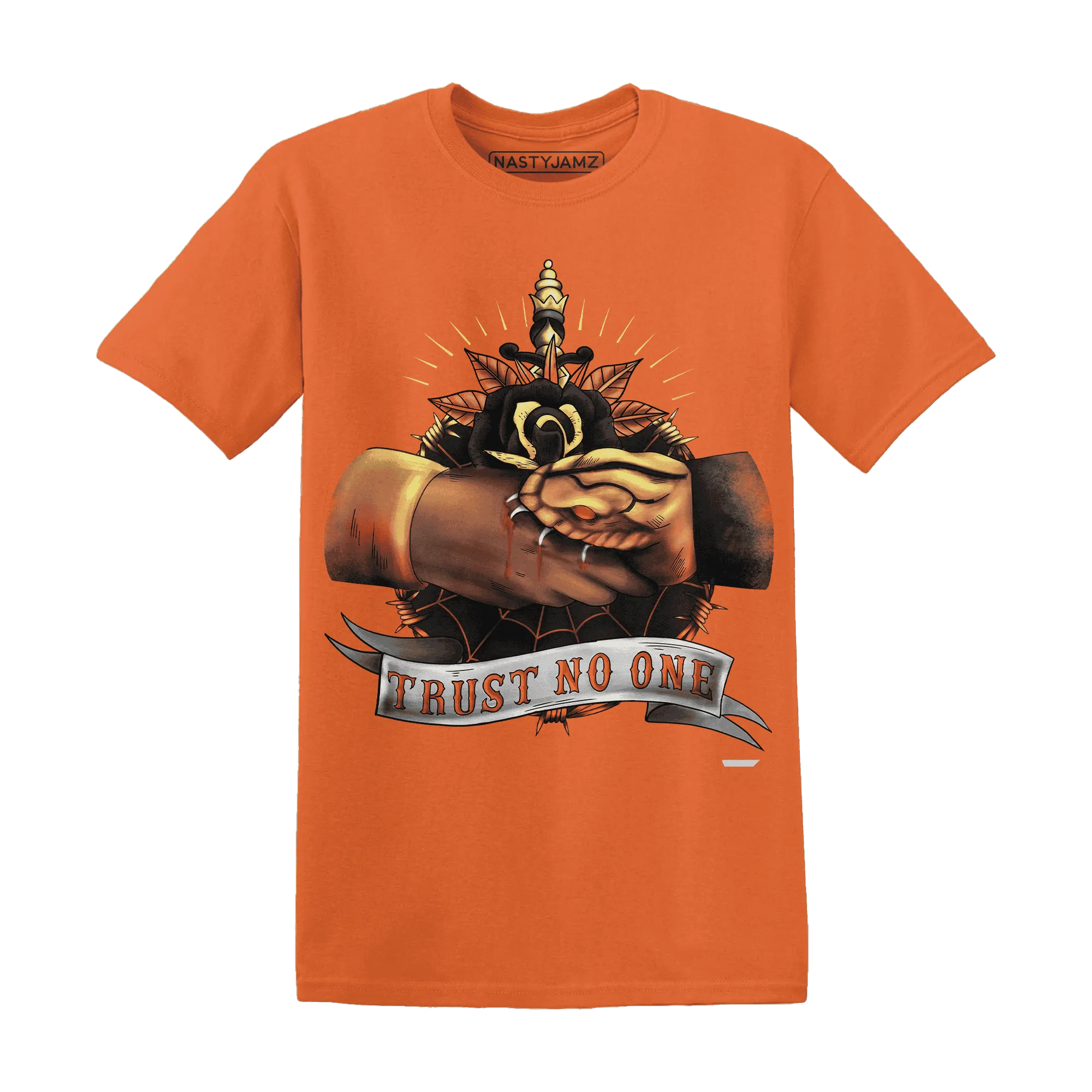NastyJamz-VaporMax-Crimson-Total-Orange-Plus-T-Shirt-Match-Trust-No-One-Old-School