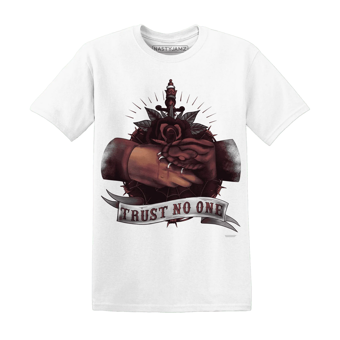 NastyJamz-VaporMax-Night-Maron-Burgundy-T-Shirt-Match-Trust-No-One-Old-School
