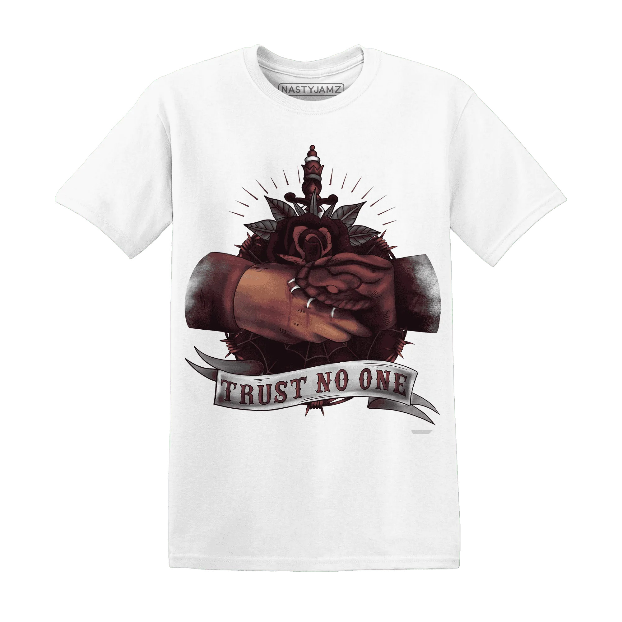 NastyJamz-VaporMax-Night-Maron-Burgundy-T-Shirt-Match-Trust-No-One-Old-School