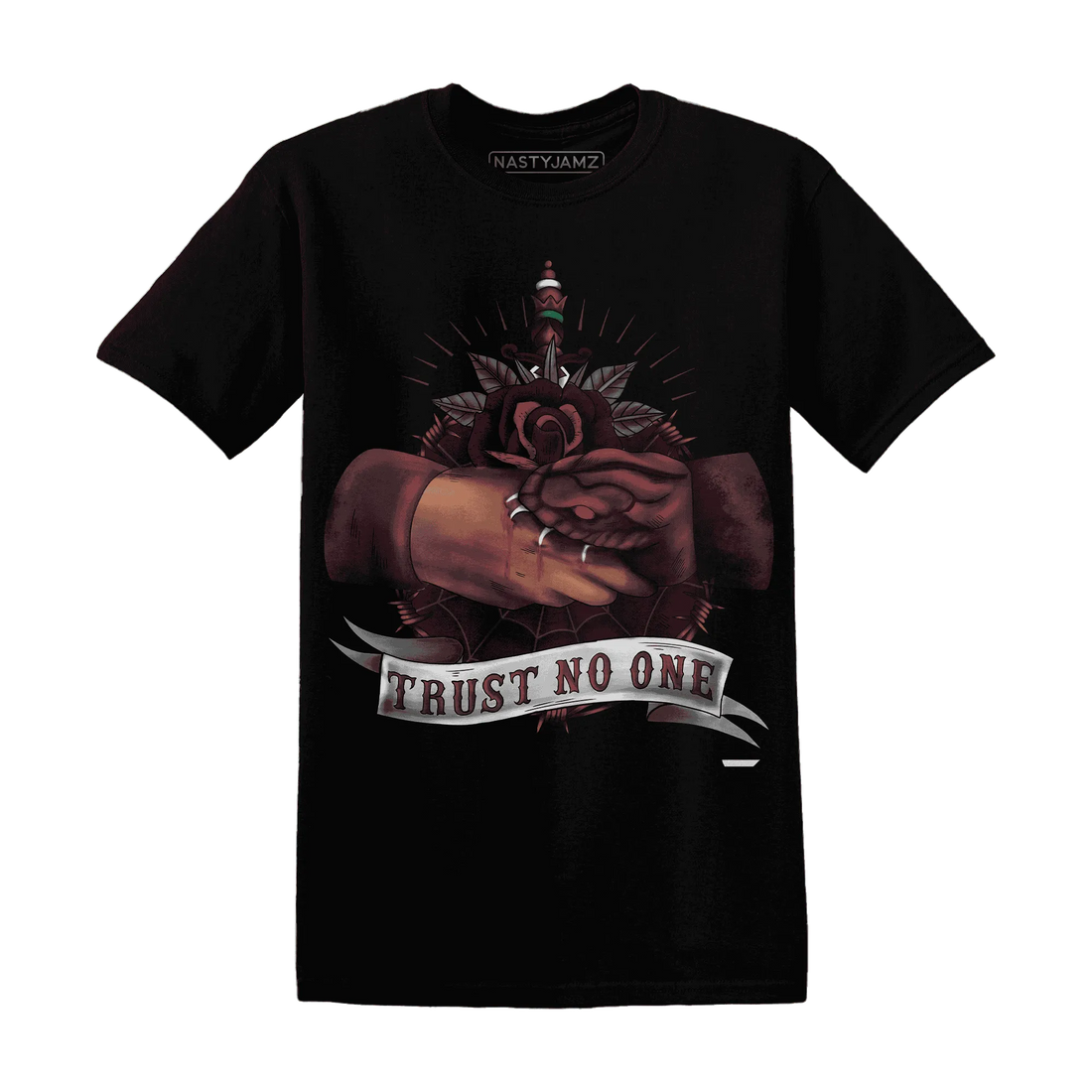 NastyJamz-VaporMax-Night-Maron-Burgundy-T-Shirt-Match-Trust-No-One-Old-School