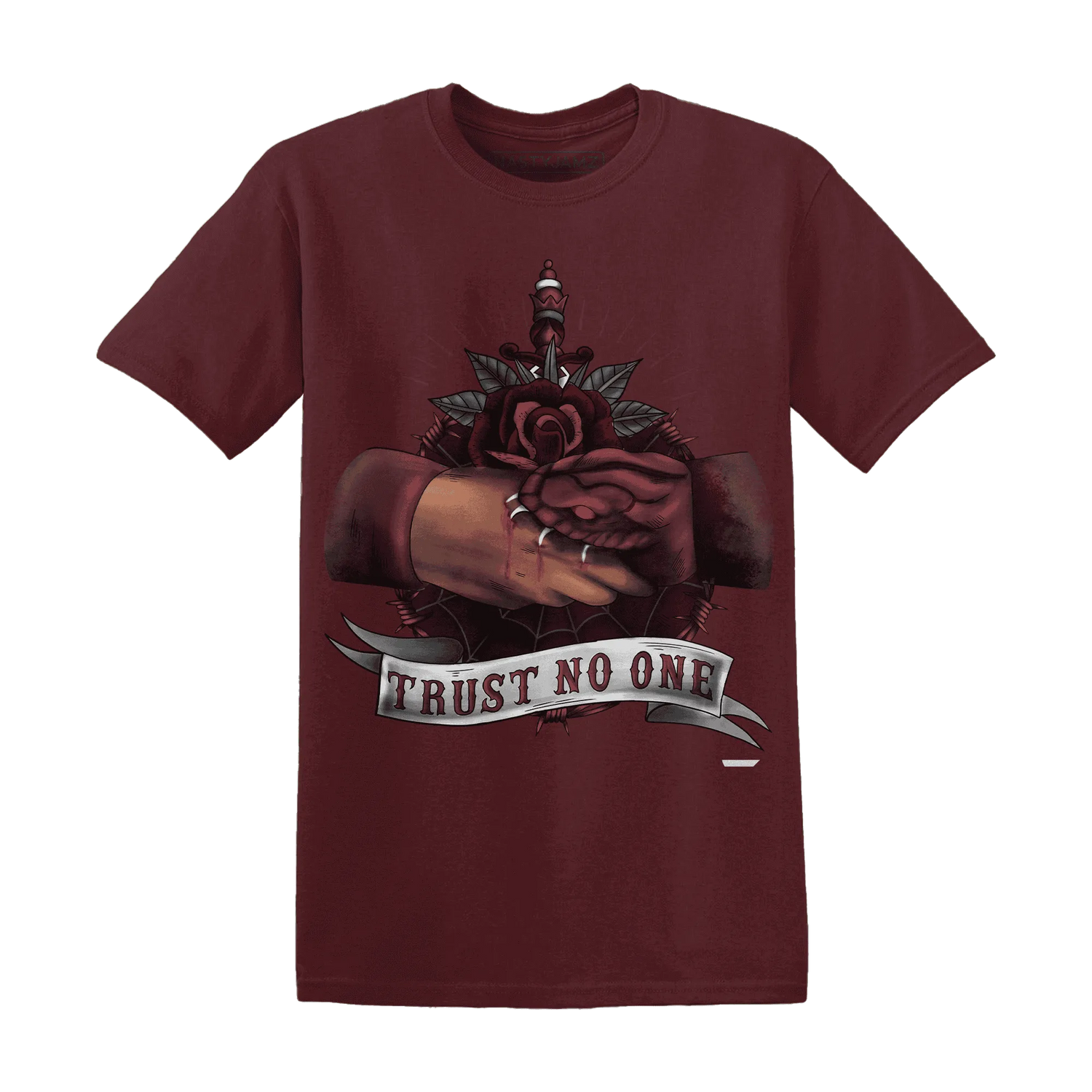 NastyJamz-VaporMax-Night-Maron-Burgundy-T-Shirt-Match-Trust-No-One-Old-School