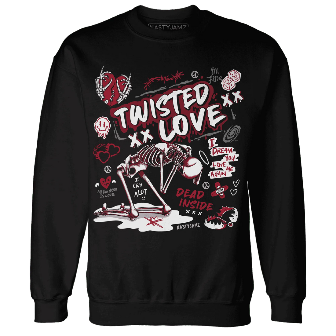 NastyJamz-Retro-Red-Taxi-12s-Sweatshirt-Match-Twisted-Love
