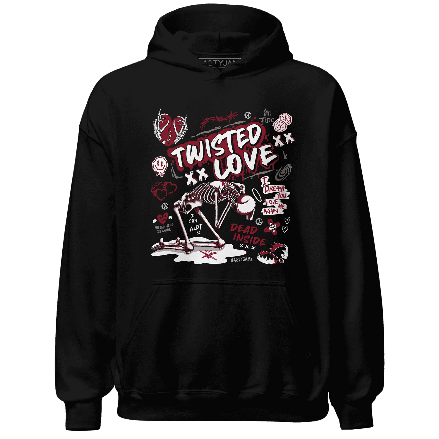 NastyJamz-Retro-Red-Taxi-12s-Hoodie-Match-Twisted-Love