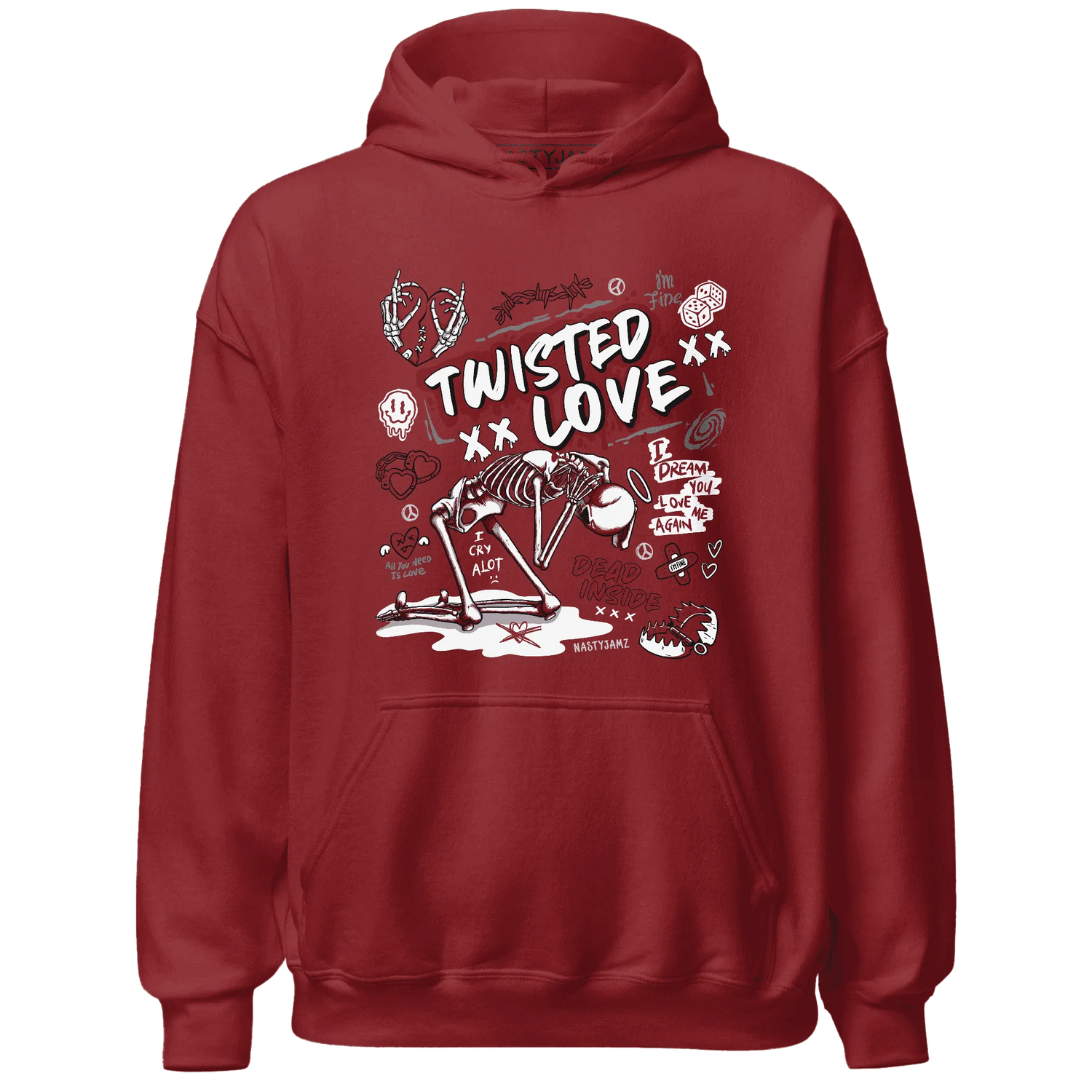 NastyJamz-Retro-Red-Taxi-12s-Hoodie-Match-Twisted-Love