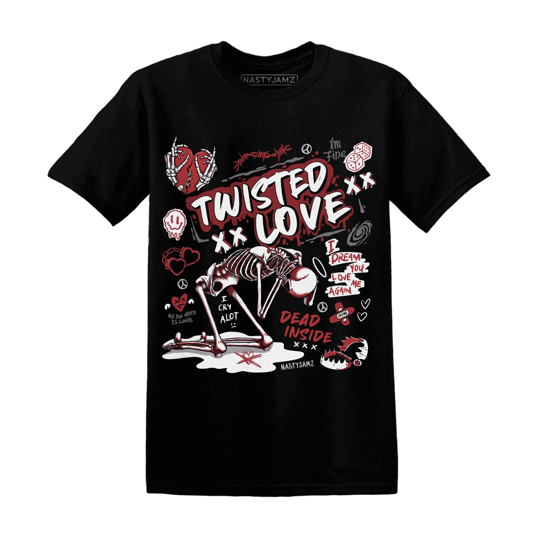 Black-Toe-Reimagined-Red-White-1s-T-Shirt-Match-Twisted-Love