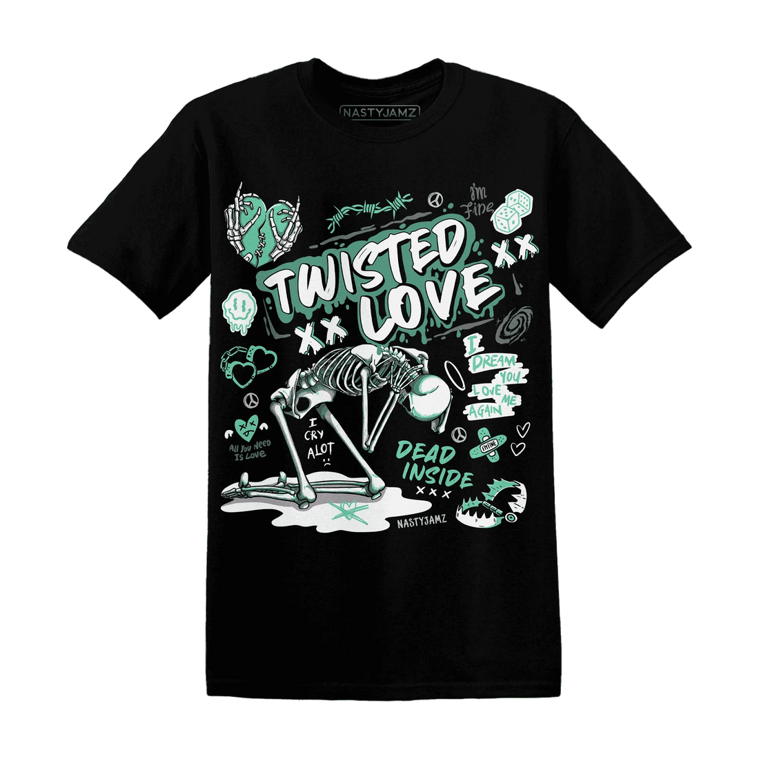 NastyJamz-High-OG-Green-Glow-1s-T-Shirt-Match-Twisted-Love