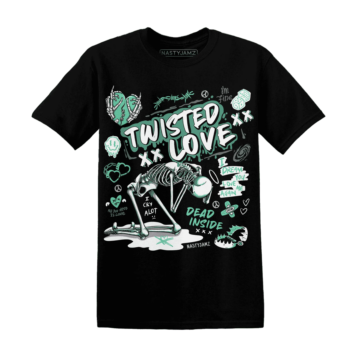 NastyJamz-High-OG-Green-Glow-1s-T-Shirt-Match-Twisted-Love