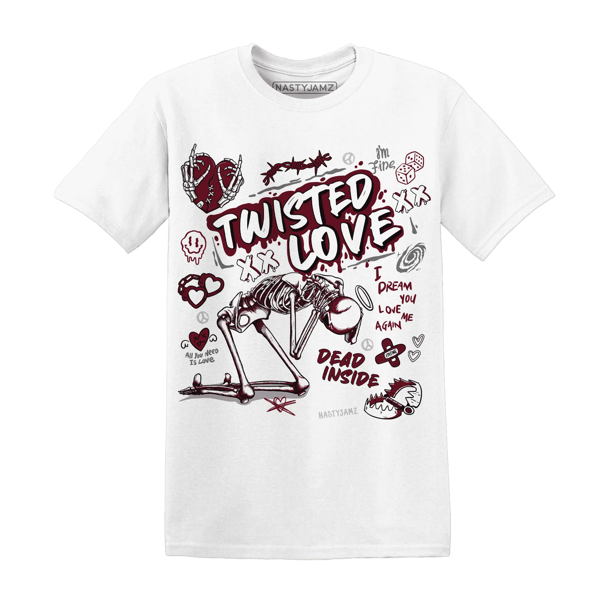 High-White-Team-Red-1s-NastyJamz-T-Shirt-Match-Twisted-Love