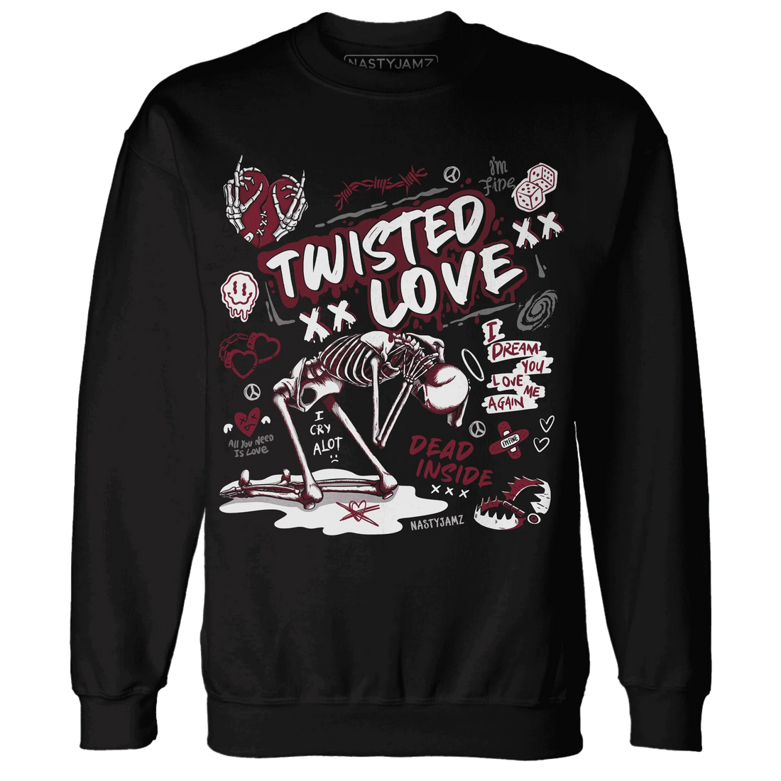 High-White-Team-Red-1s-NastyJamz-Sweatshirt-Match-Twisted-Love