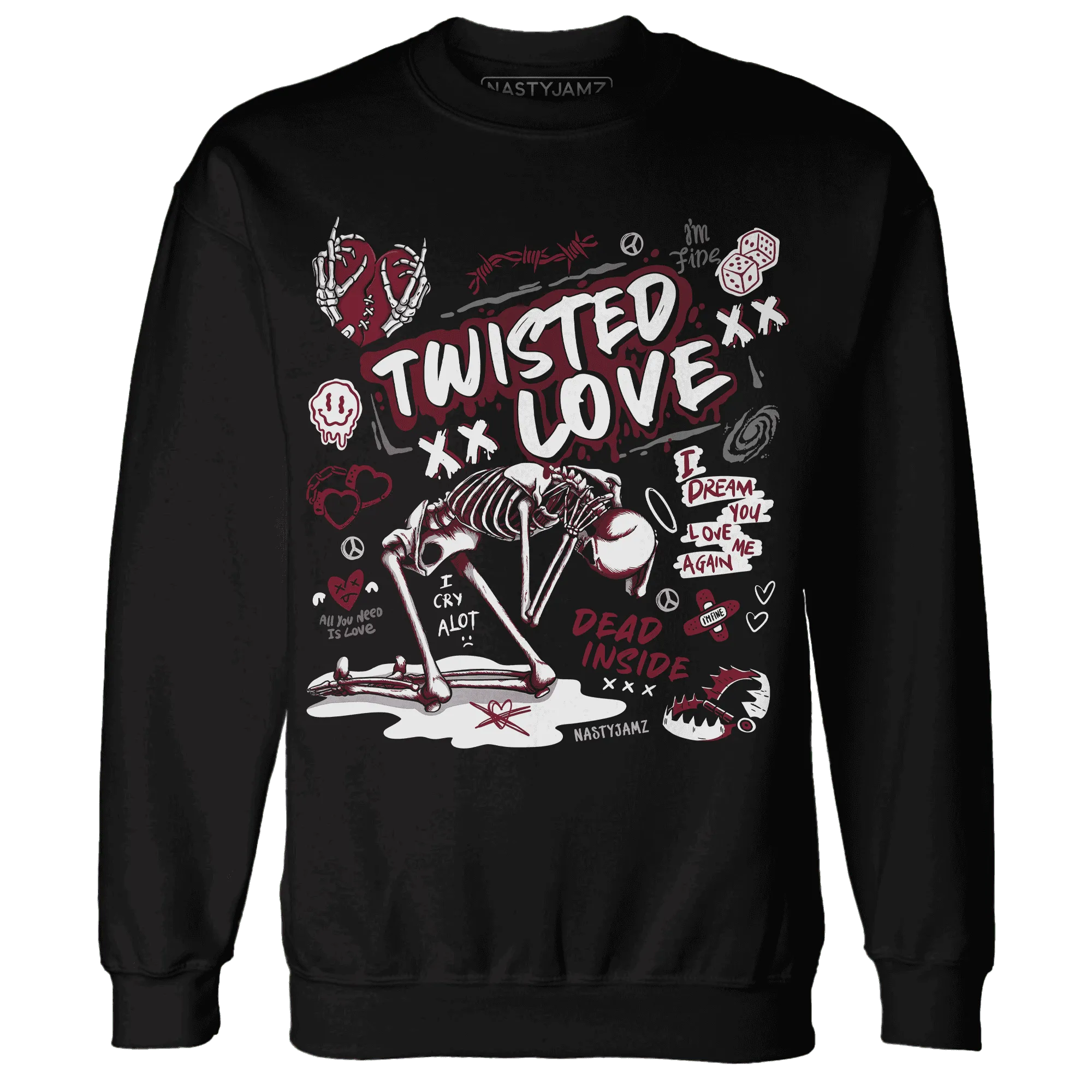 High-White-Team-Red-1s-NastyJamz-Sweatshirt-Match-Twisted-Love