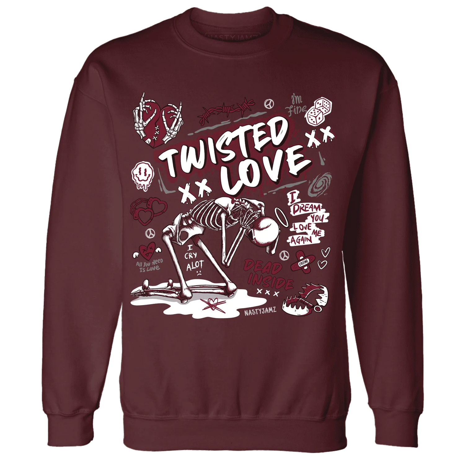 High-White-Team-Red-1s-NastyJamz-Sweatshirt-Match-Twisted-Love