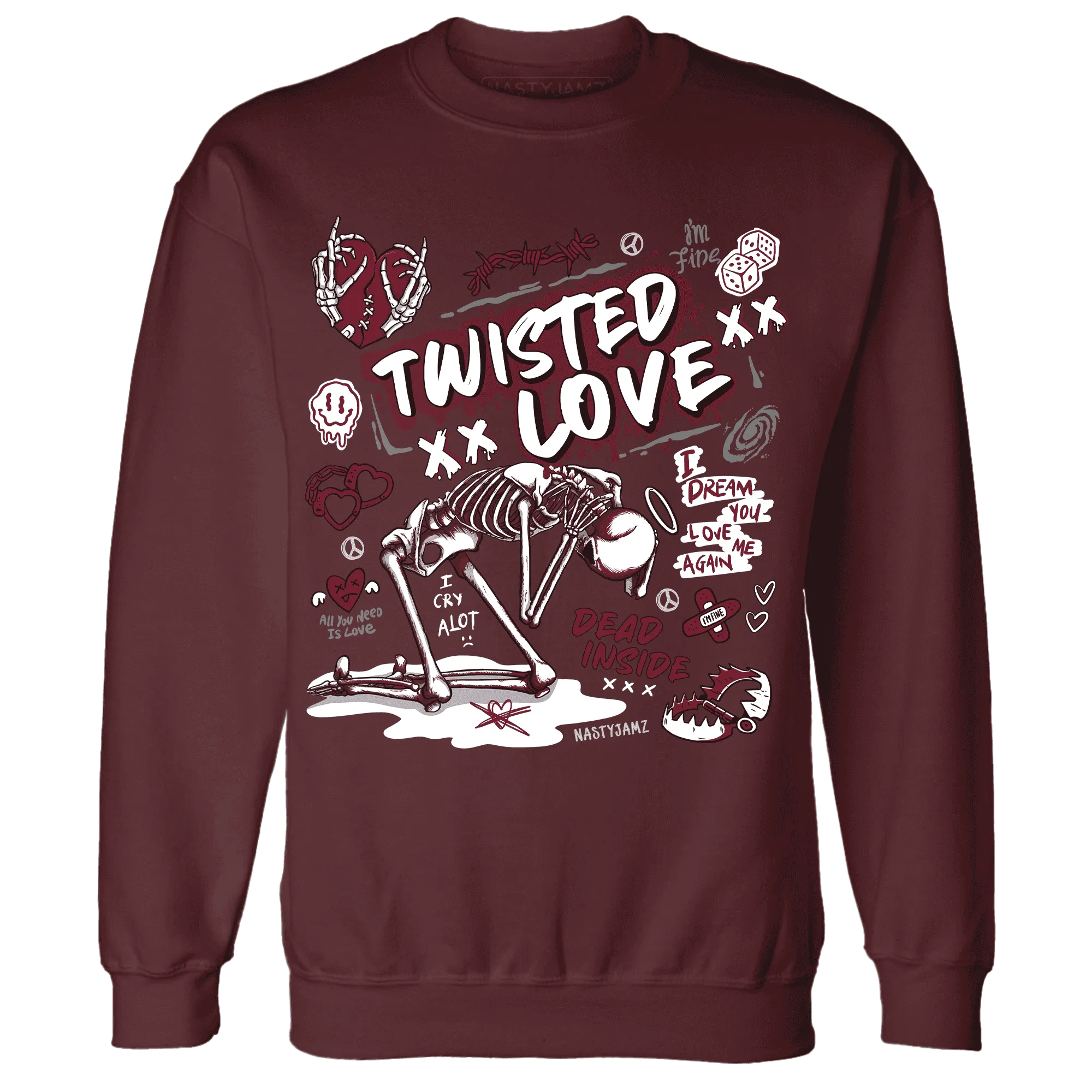 High-White-Team-Red-1s-NastyJamz-Sweatshirt-Match-Twisted-Love