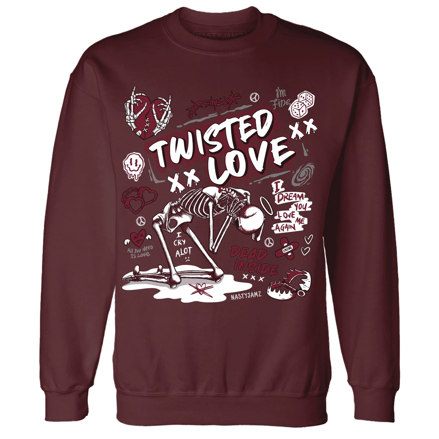 NastyJamz-High-White-Team-Red-1s-Sweatshirt-Match-Twisted-Love