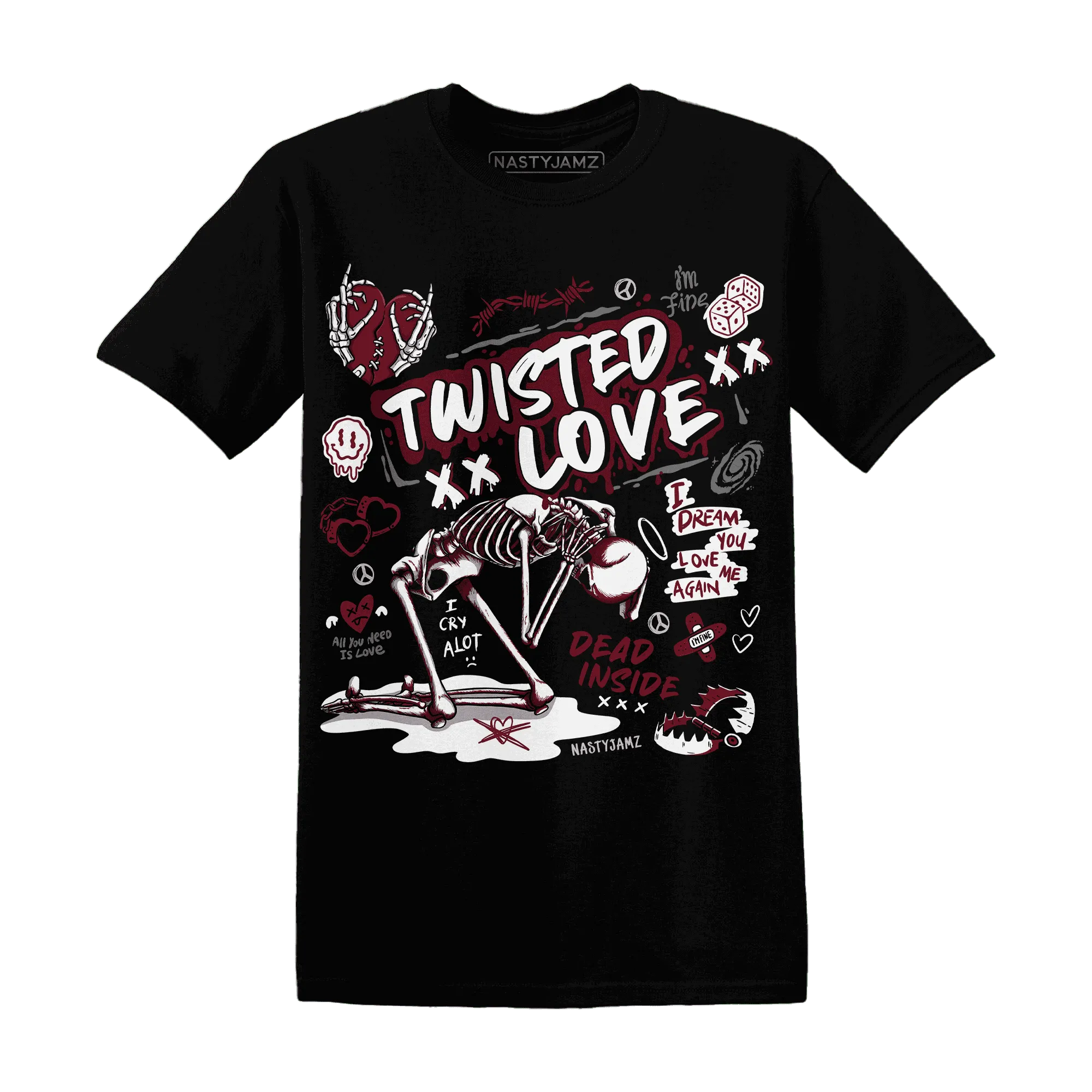 High-White-Team-Red-1s-NastyJamz-T-Shirt-Match-Twisted-Love