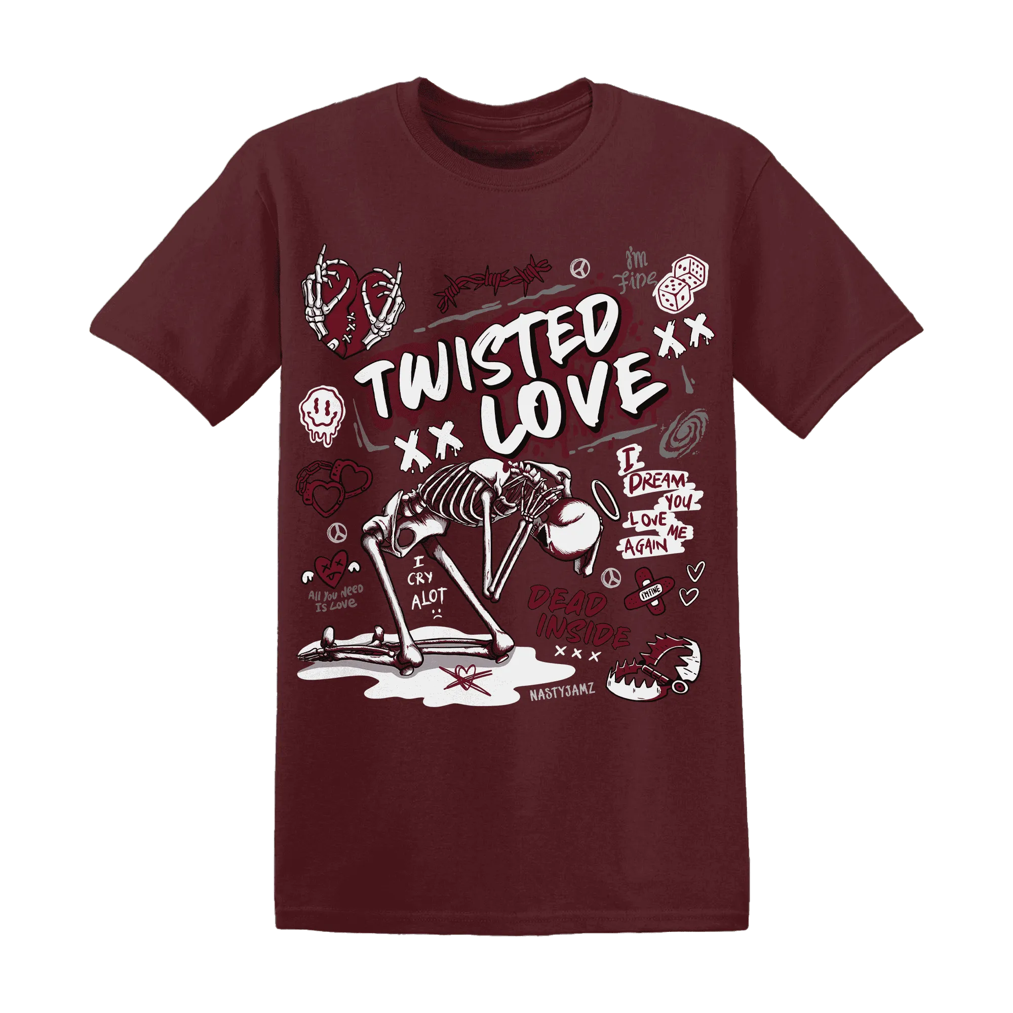 High-White-Team-Red-1s-NastyJamz-T-Shirt-Match-Twisted-Love