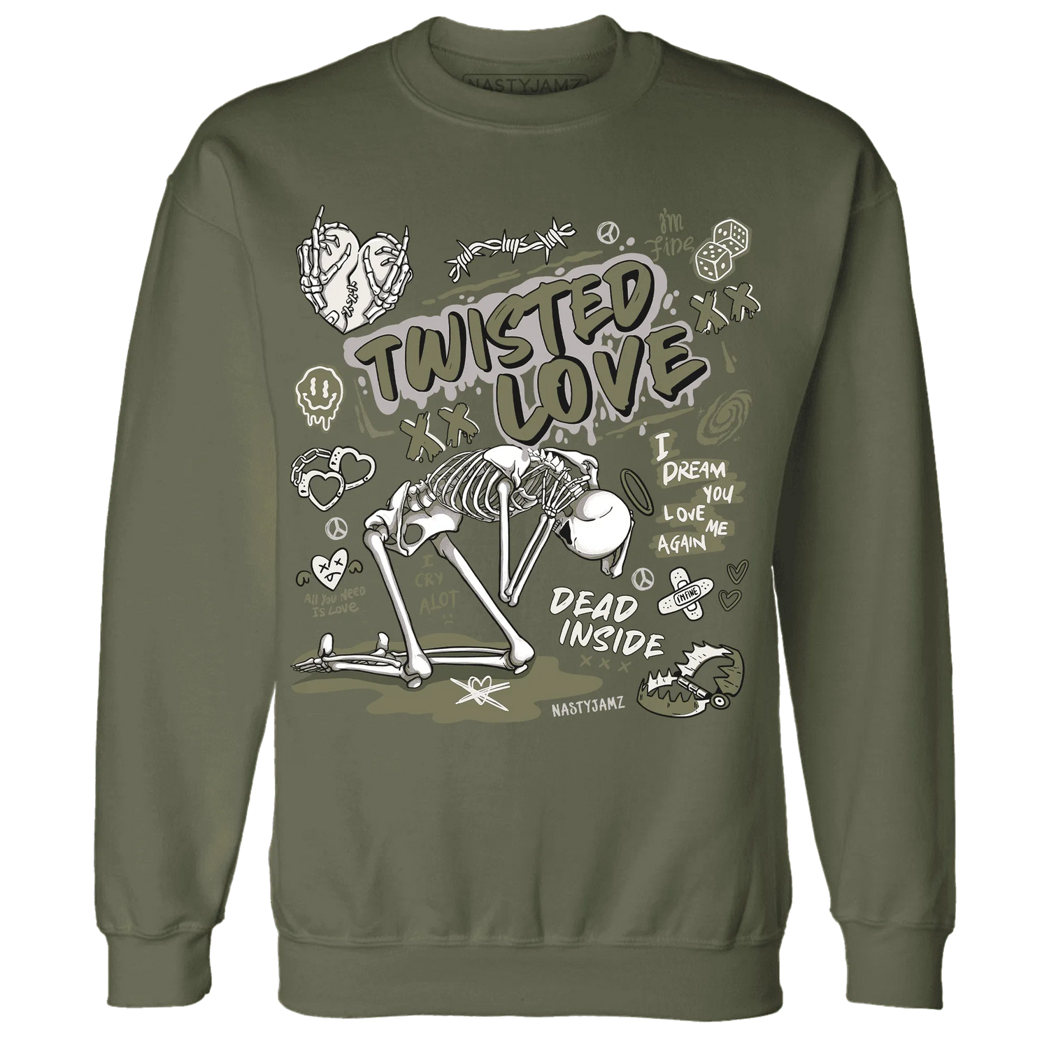 NastyJamz-Medium-Olive-1s-Sweatshirt-Match-Twisted-Love