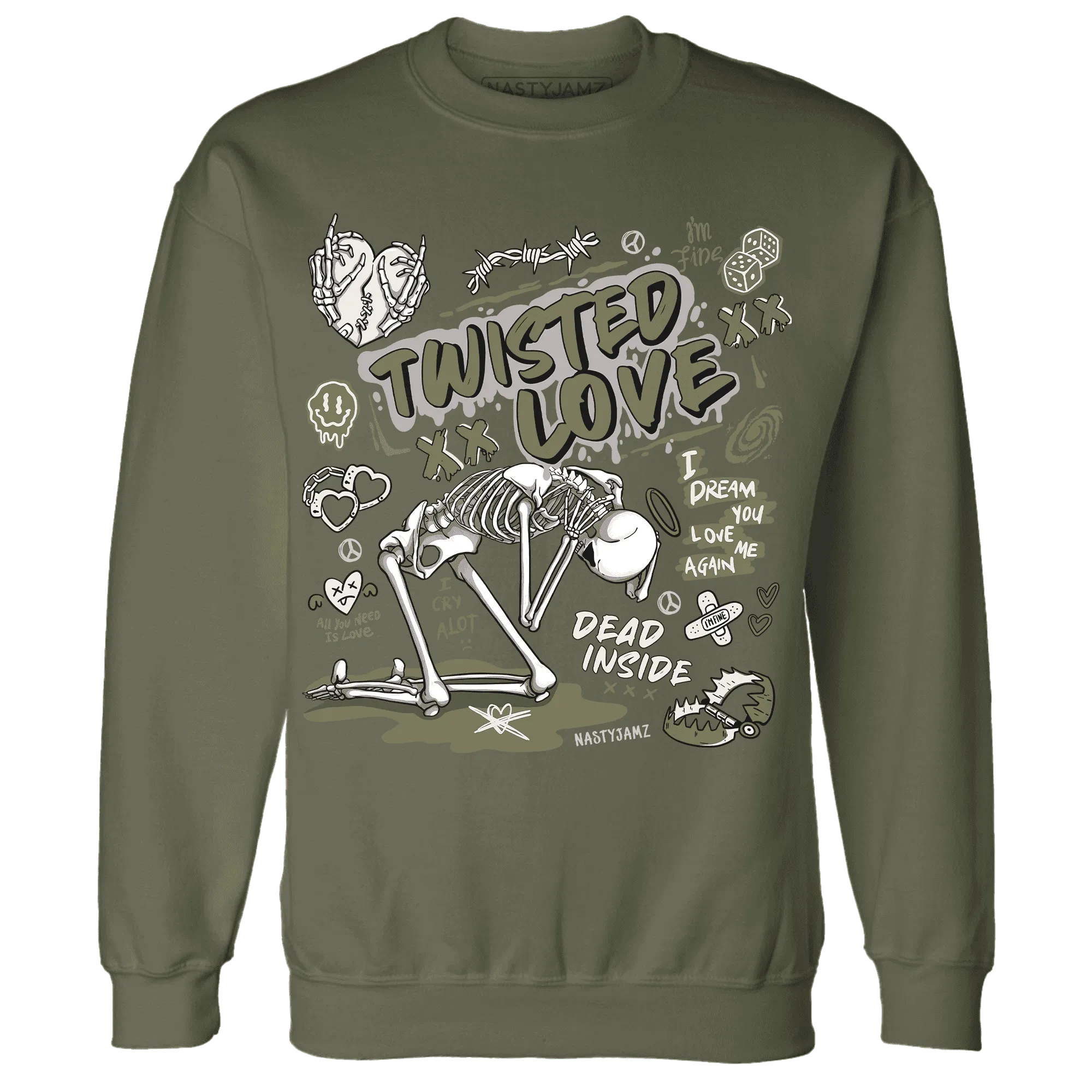 NastyJamz-Medium-Olive-1s-Sweatshirt-Match-Twisted-Love