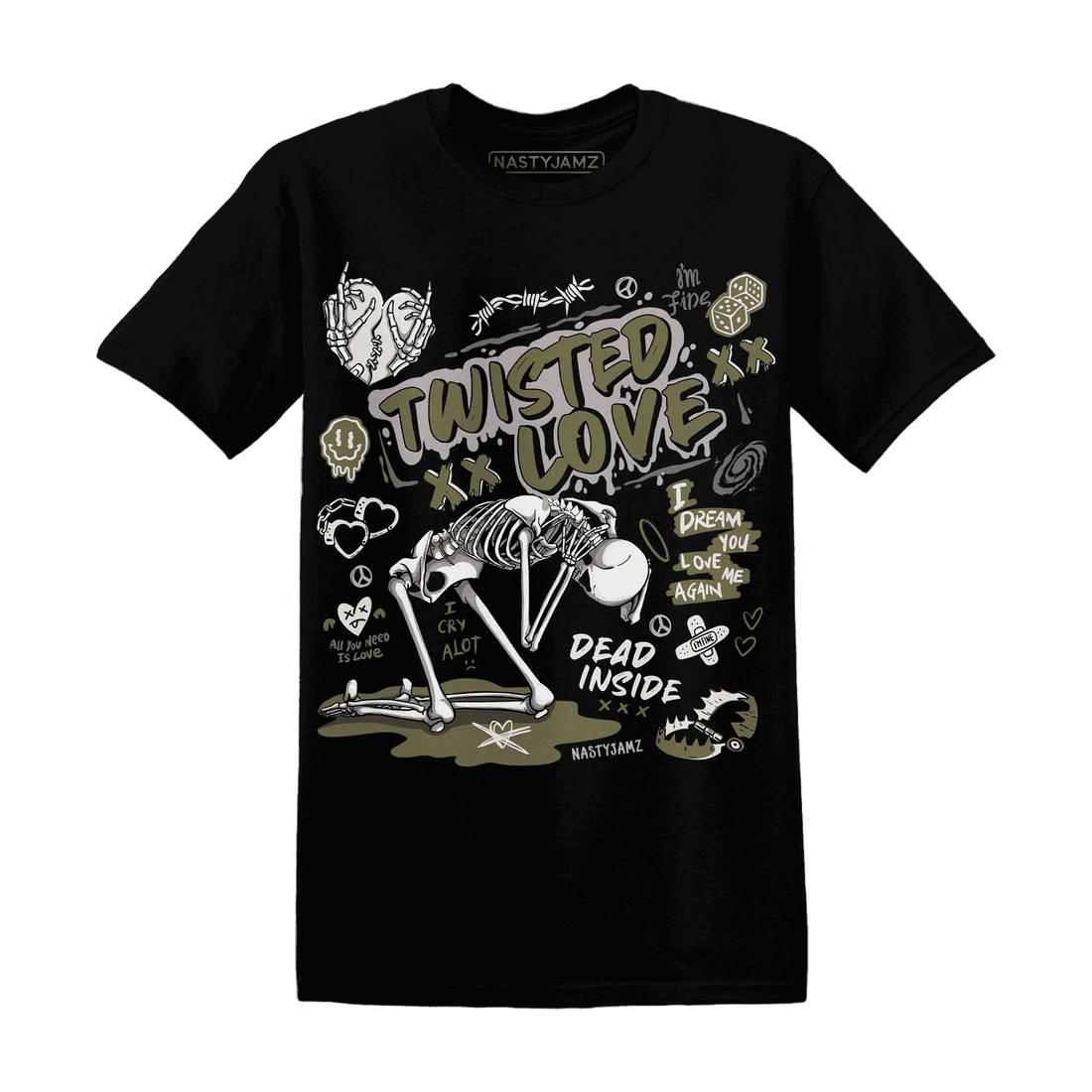 NastyJamz-Medium-Olive-1s-T-Shirt-Match-Twisted-Love