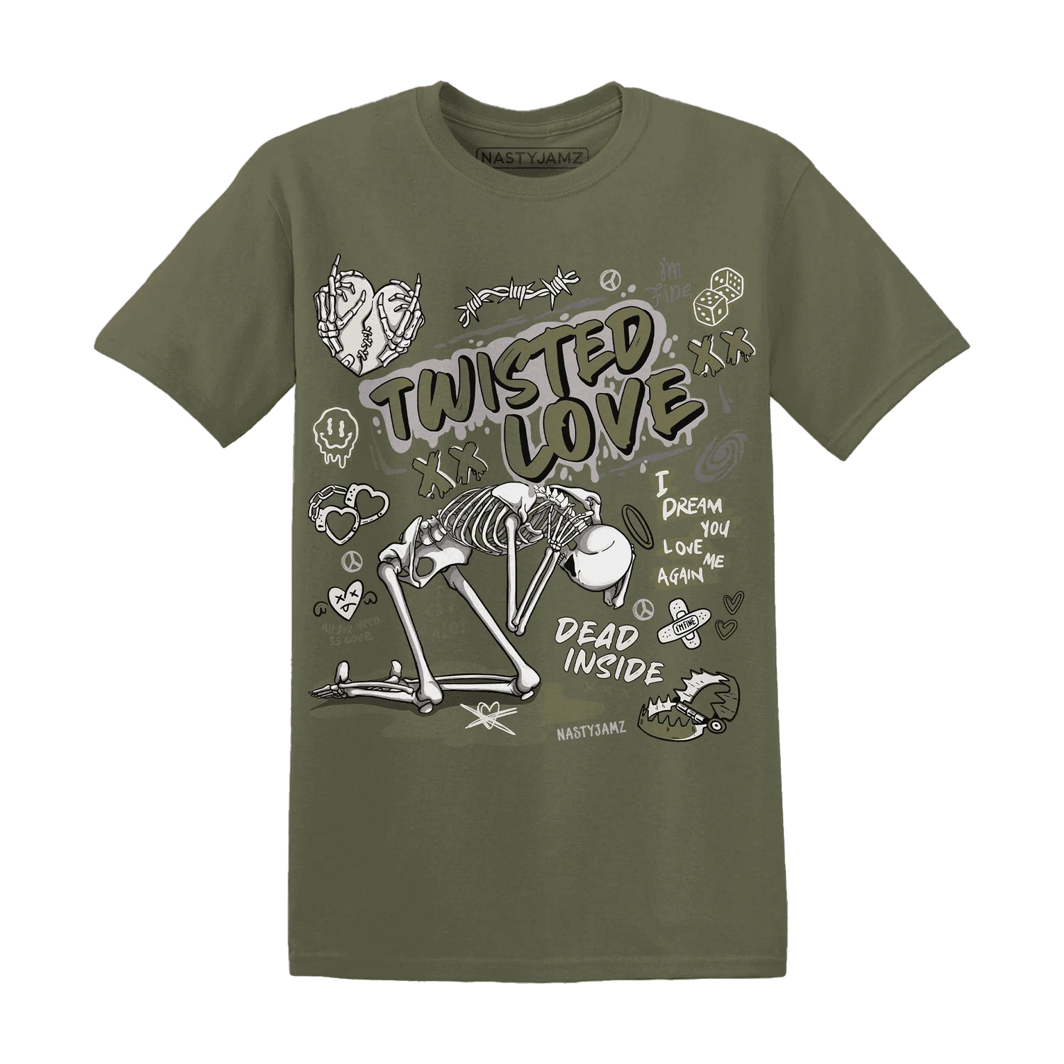 NastyJamz-Medium-Olive-1s-T-Shirt-Match-Twisted-Love