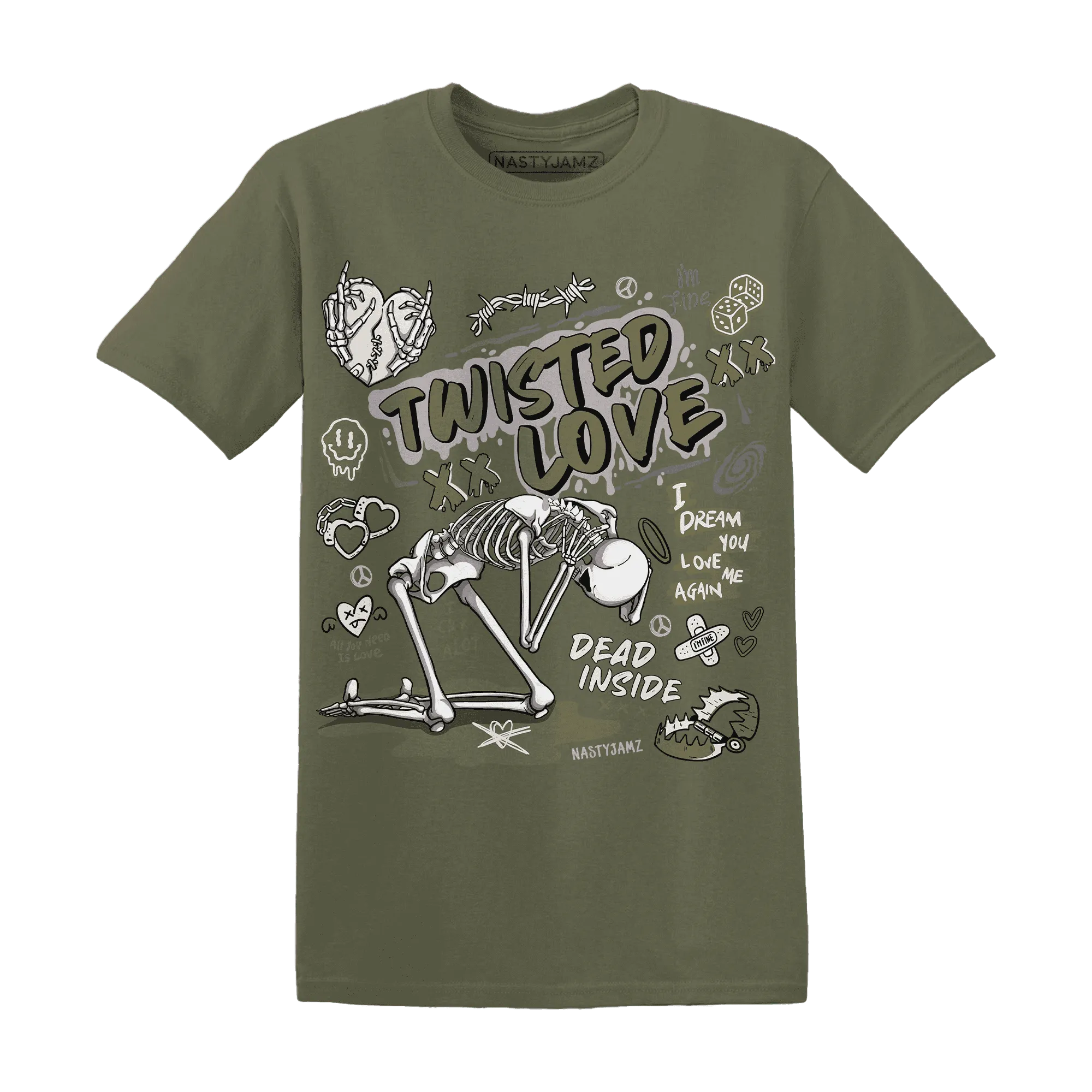 NastyJamz-Medium-Olive-1s-T-Shirt-Match-Twisted-Love