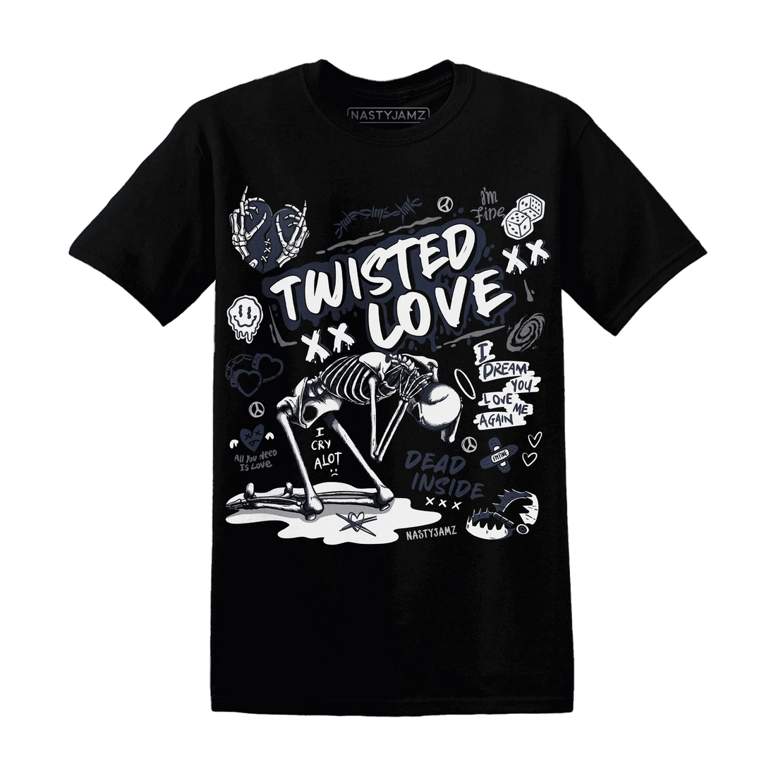 NastyJamz-White-Navy-6s-T-Shirt-Match-Twisted-Love