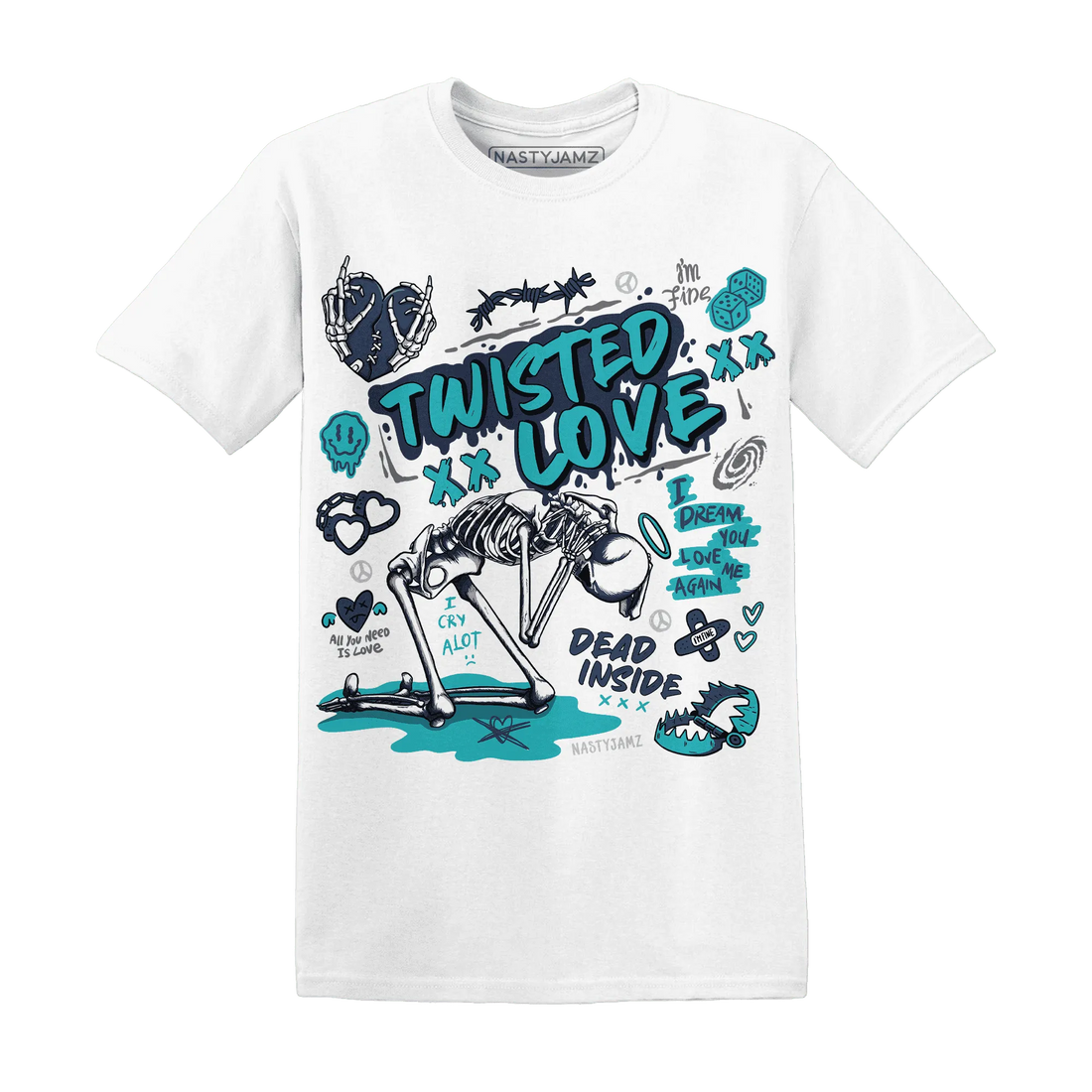 NastyJamz-AM-Plus-Drift-Midnight-Navy-Total-Orange-Dusty-Cactus-T-Shirt-Match-Twisted-Love