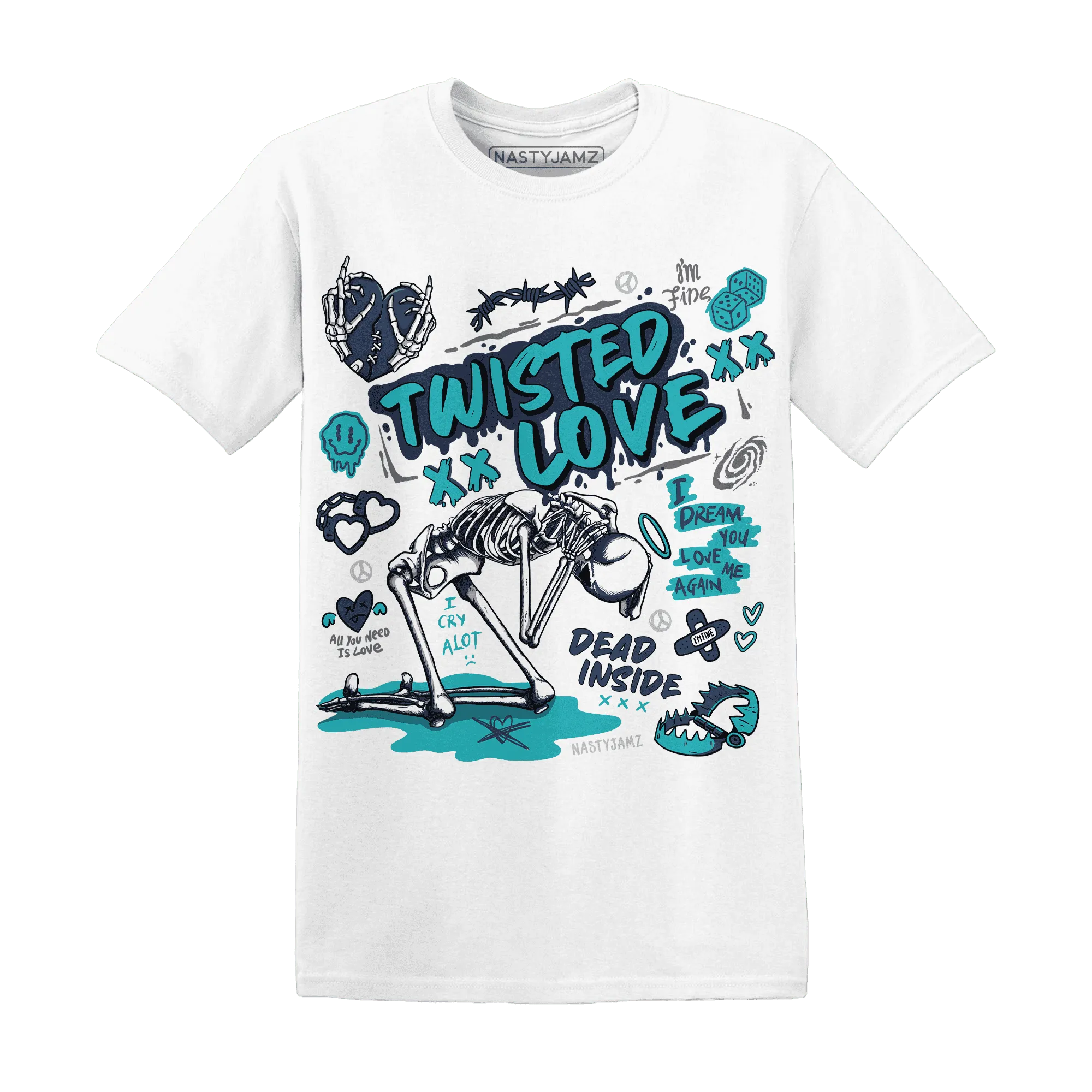 NastyJamz-AM-Plus-Drift-Midnight-Navy-Total-Orange-Dusty-Cactus-T-Shirt-Match-Twisted-Love