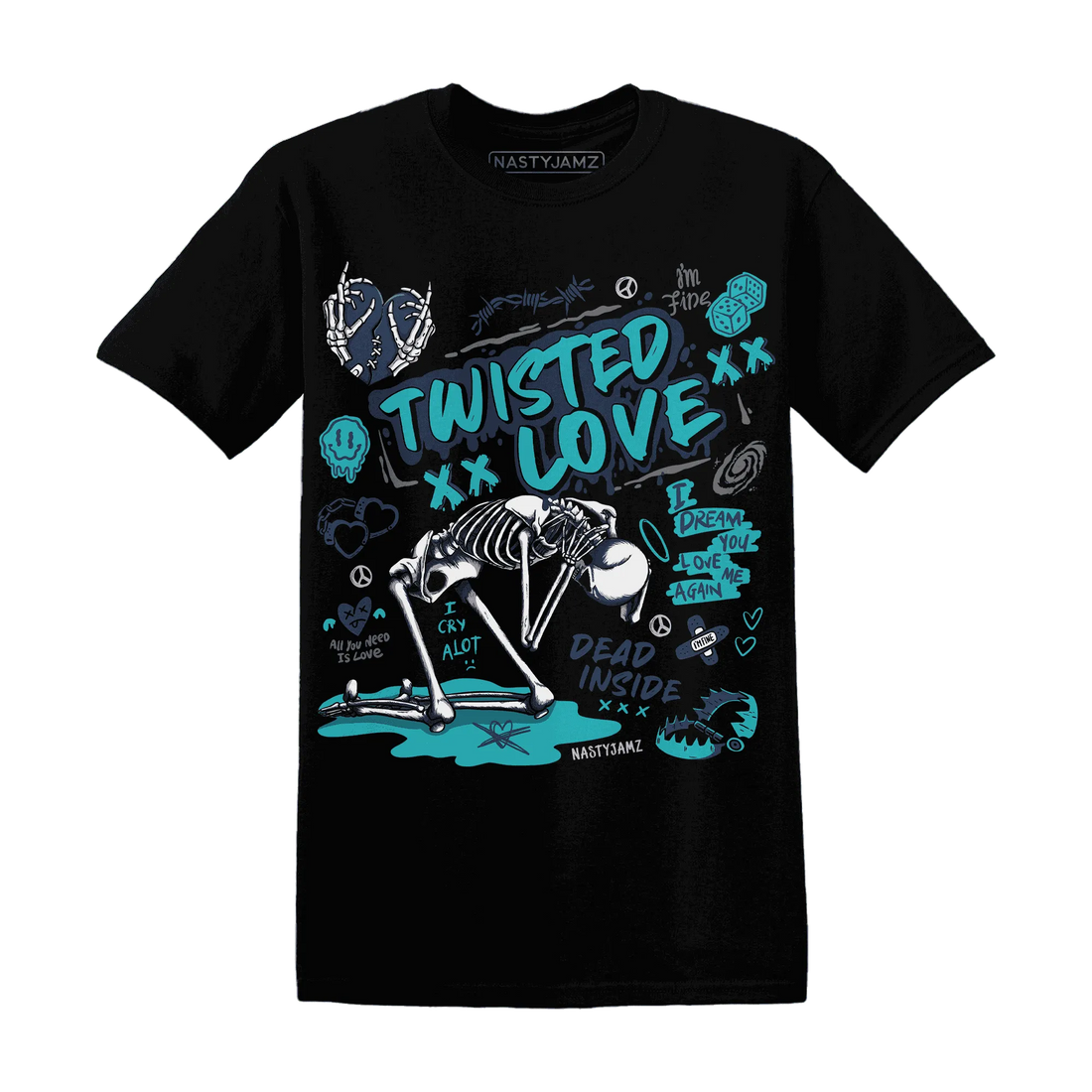 NastyJamz-AM-Plus-Drift-Midnight-Navy-Total-Orange-Dusty-Cactus-T-Shirt-Match-Twisted-Love