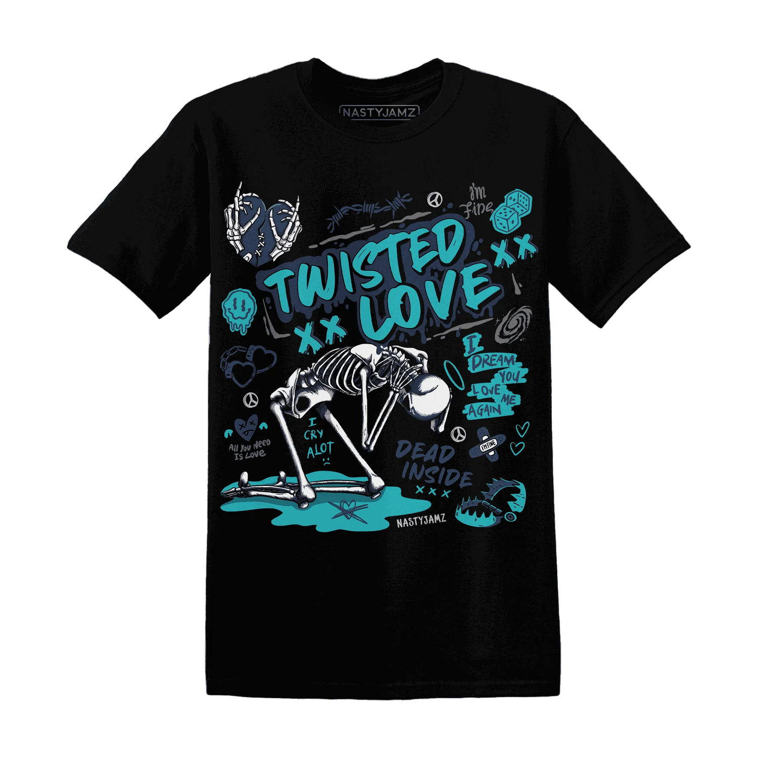 NastyJamz-AM-Plus-Drift-Midnight-Navy-Total-Orange-Dusty-Cactus-T-Shirt-Match-Twisted-Love