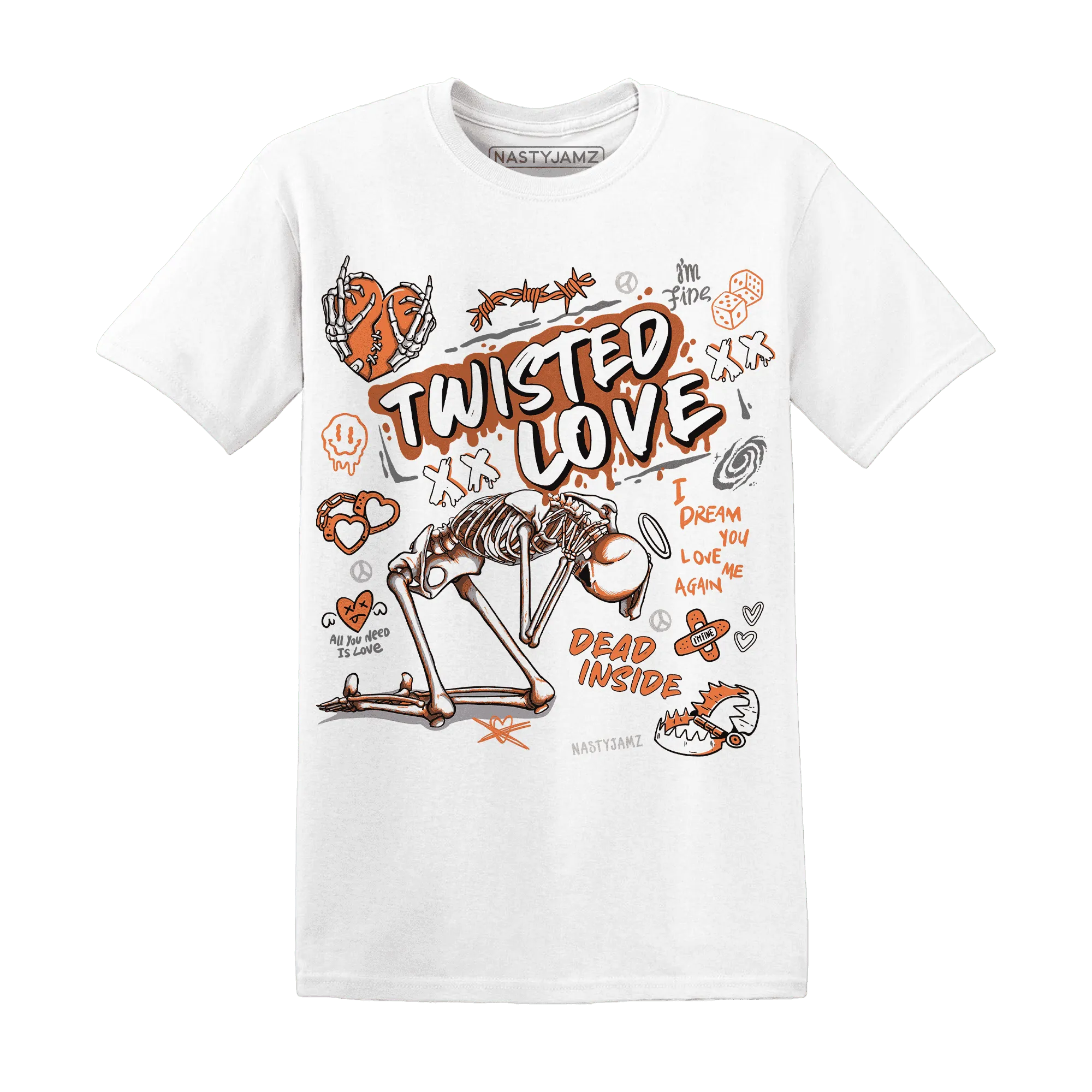 NastyJamz-AM-TW-White-Orange-T-Shirt-Match-Twisted-Love