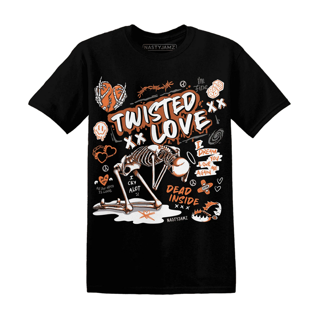 NastyJamz-AM-TW-White-Orange-T-Shirt-Match-Twisted-Love