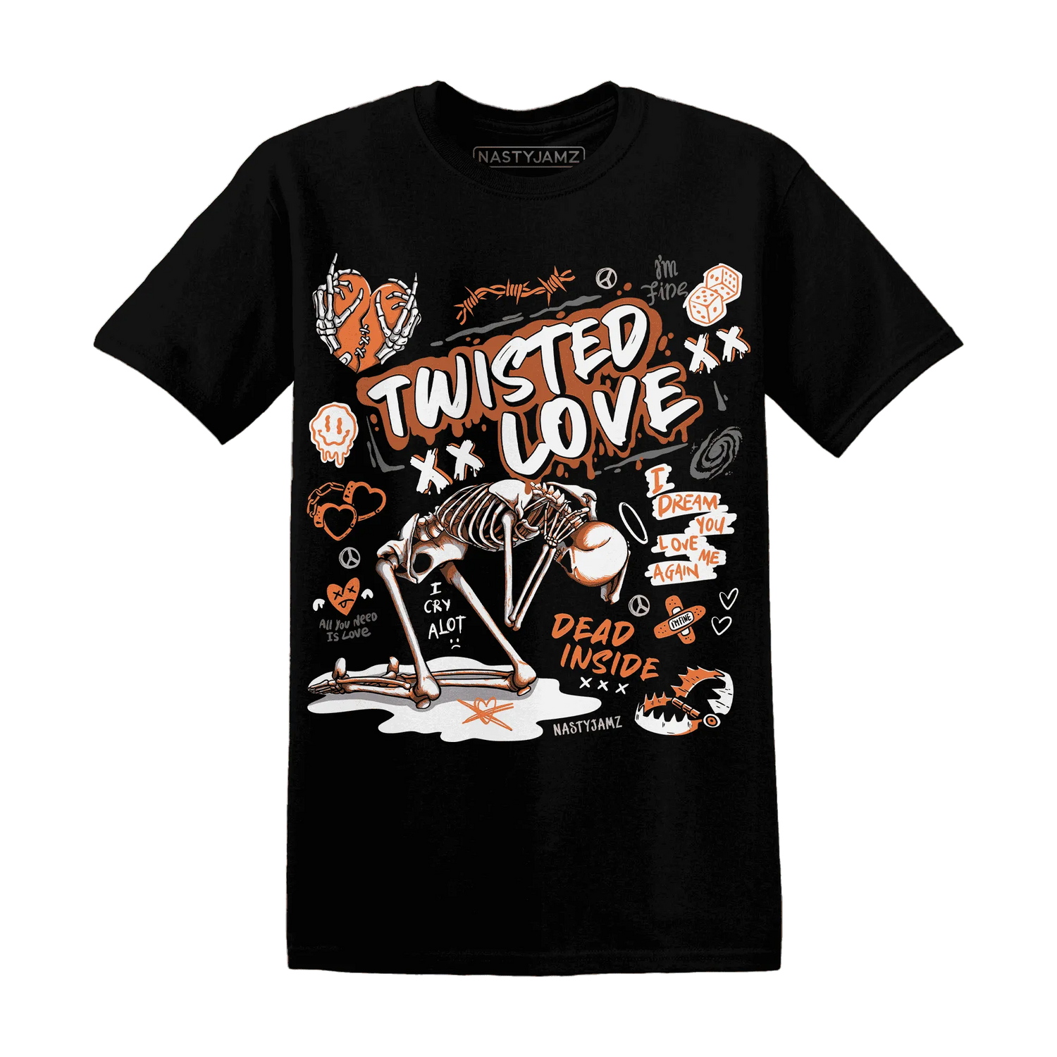 NastyJamz-AM-TW-White-Orange-T-Shirt-Match-Twisted-Love