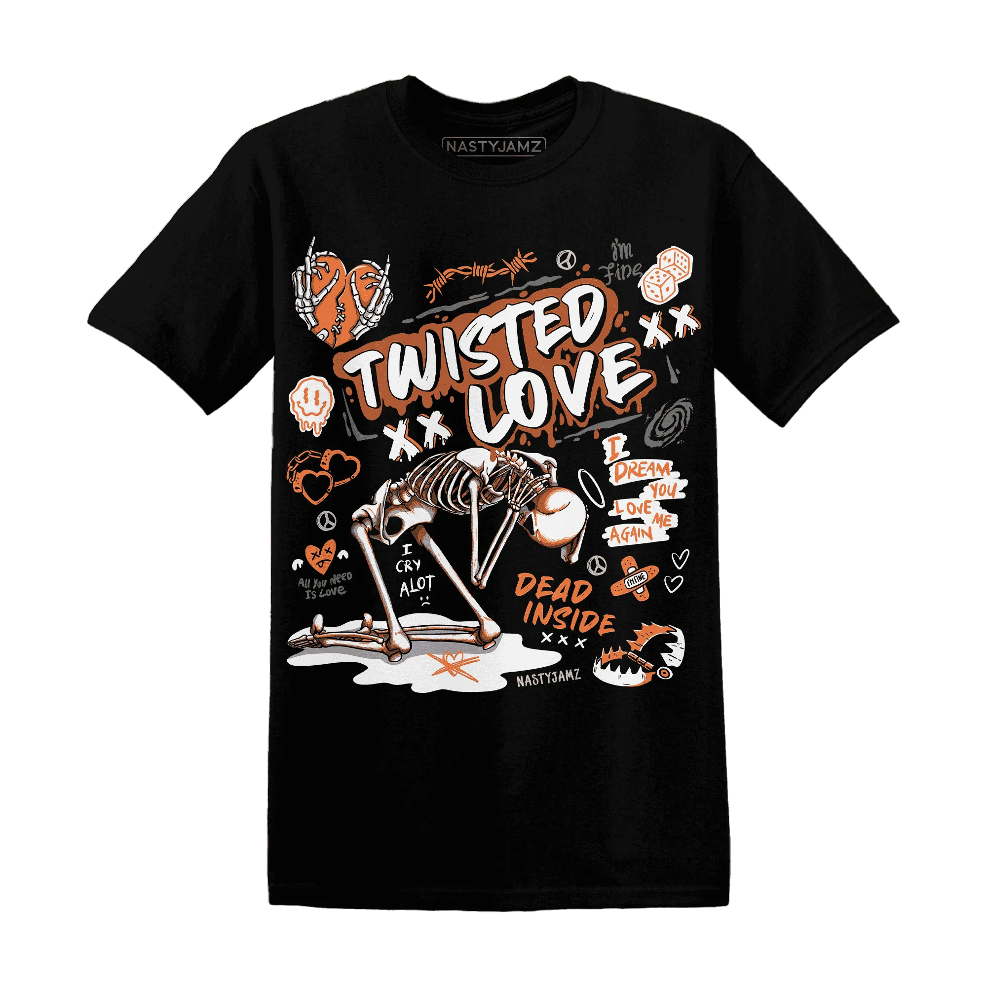 NastyJamz-AM-TW-White-Orange-T-Shirt-Match-Twisted-Love