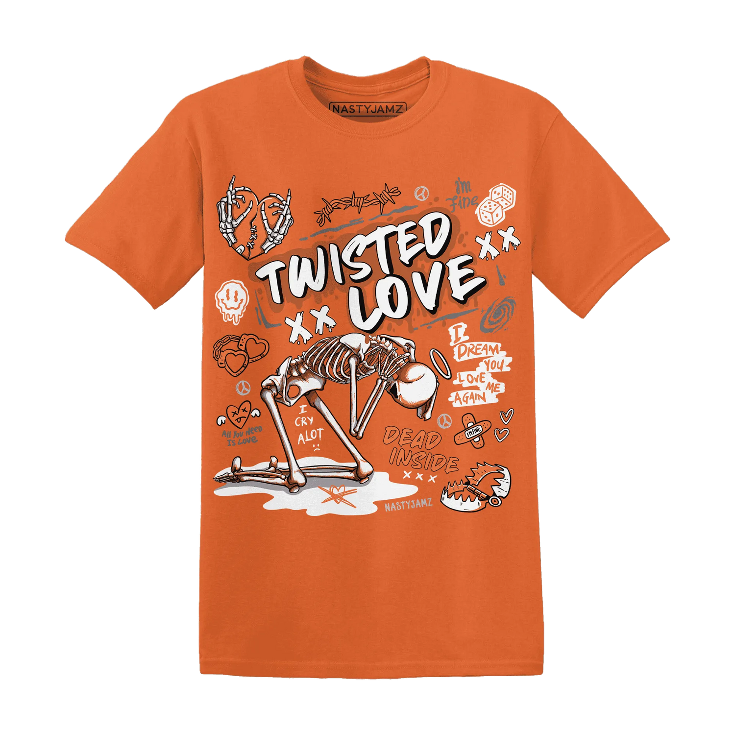 NastyJamz-AM-TW-White-Orange-T-Shirt-Match-Twisted-Love