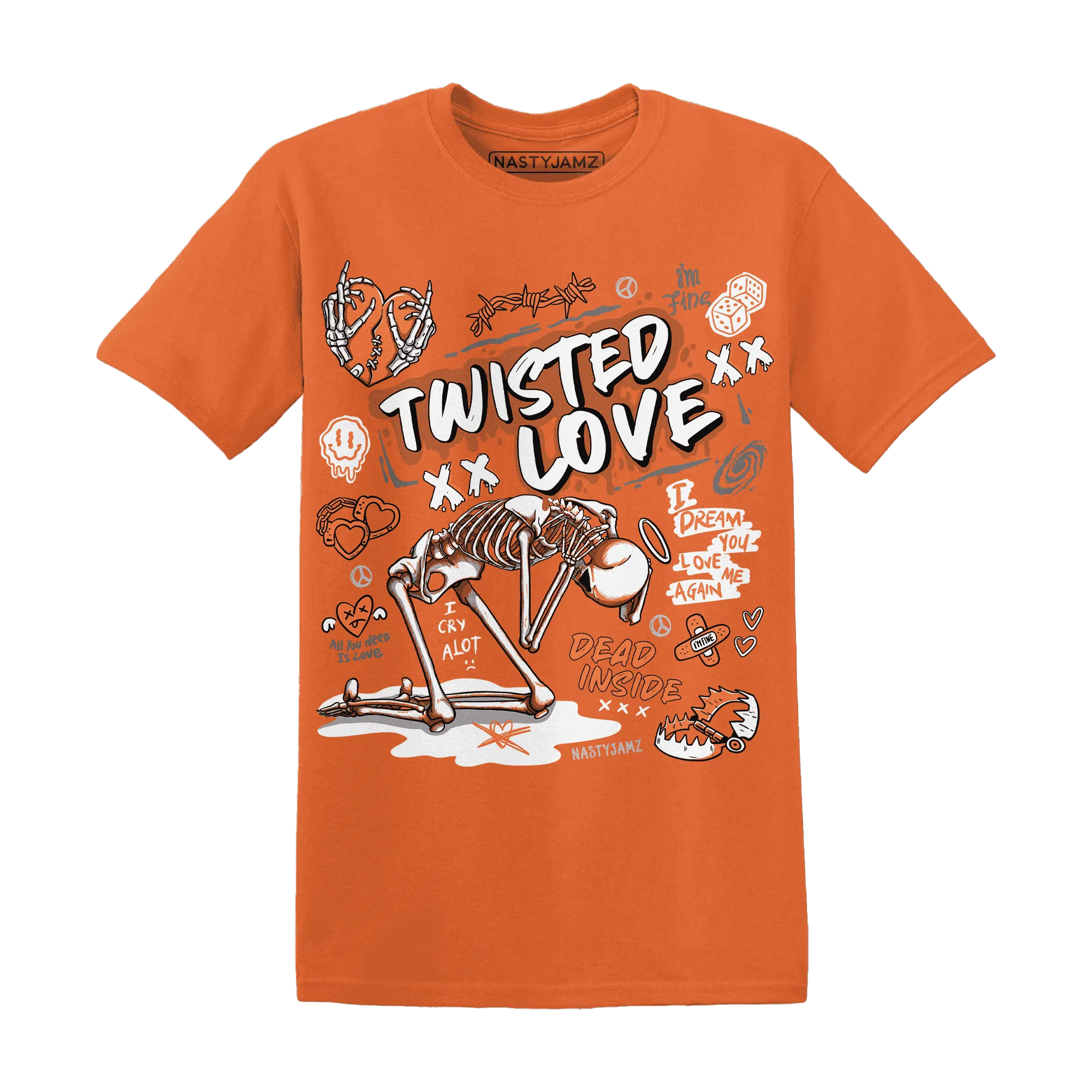 NastyJamz-AM-TW-White-Orange-T-Shirt-Match-Twisted-Love