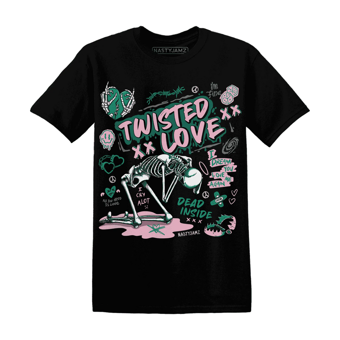 NastyJamz-Dunk-Pink-Malachite-Medium-Soft-Low-Sail-T-Shirt-Match-Twisted-Love