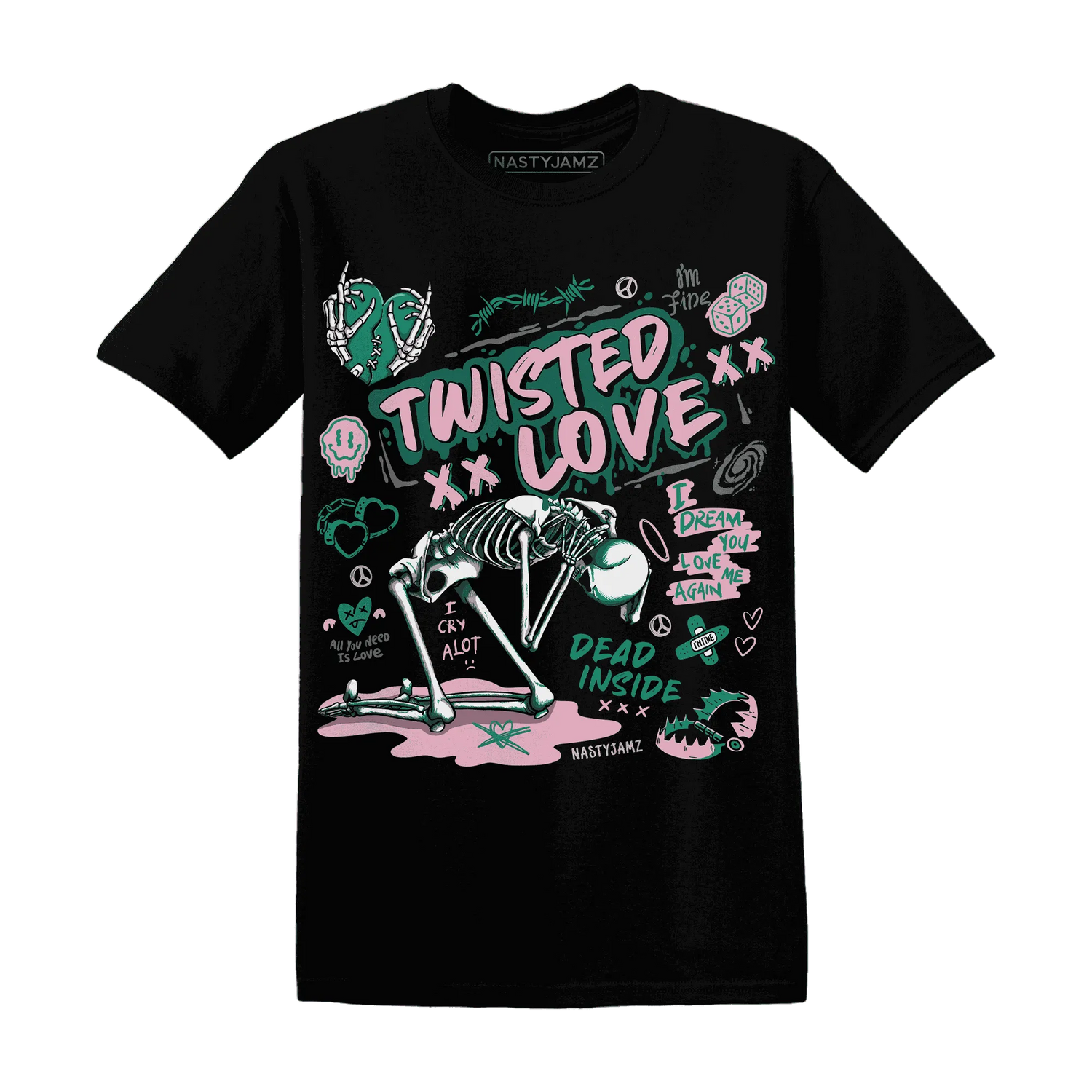 NastyJamz-Dunk-Pink-Malachite-Medium-Soft-Low-Sail-T-Shirt-Match-Twisted-Love
