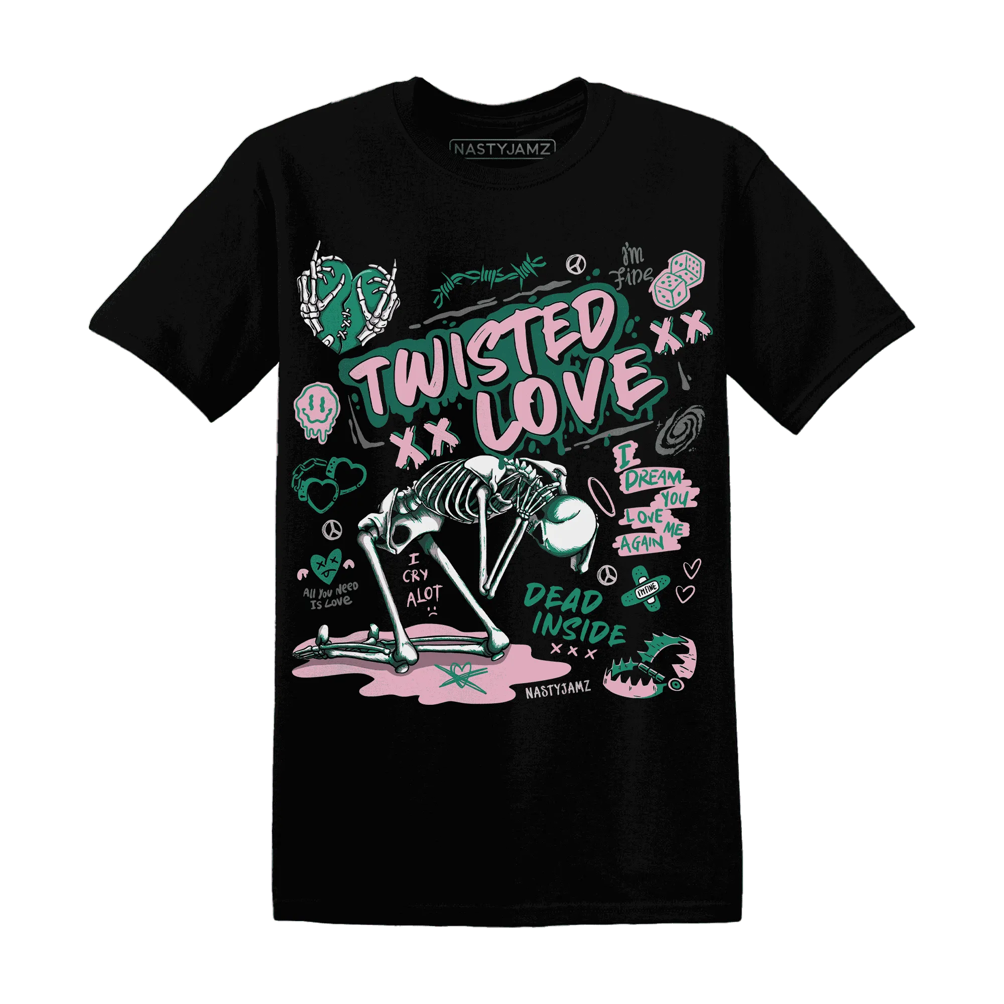 NastyJamz-Dunk-Pink-Malachite-Medium-Soft-Low-Sail-T-Shirt-Match-Twisted-Love