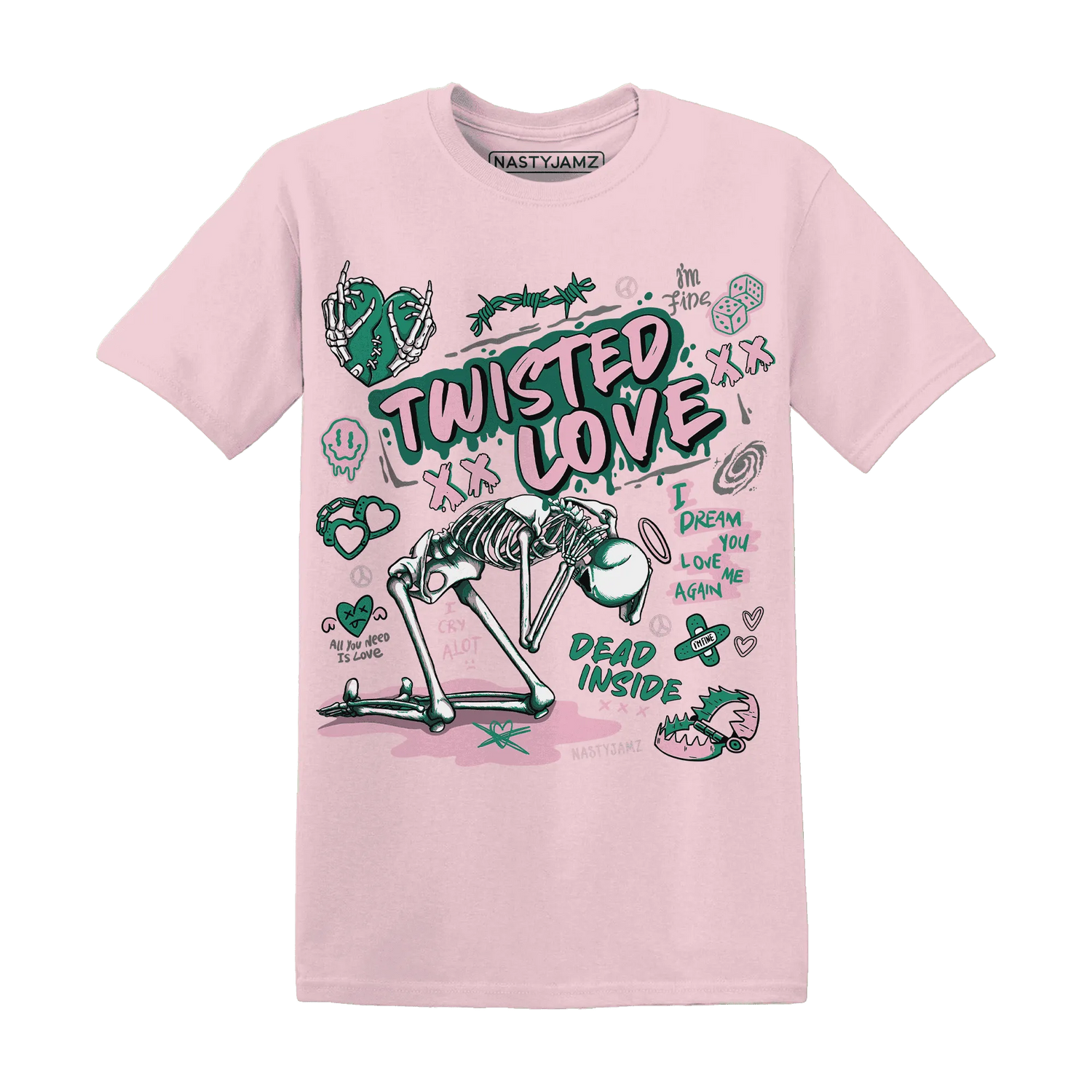 NastyJamz-Dunk-Pink-Malachite-Medium-Soft-Low-Sail-T-Shirt-Match-Twisted-Love