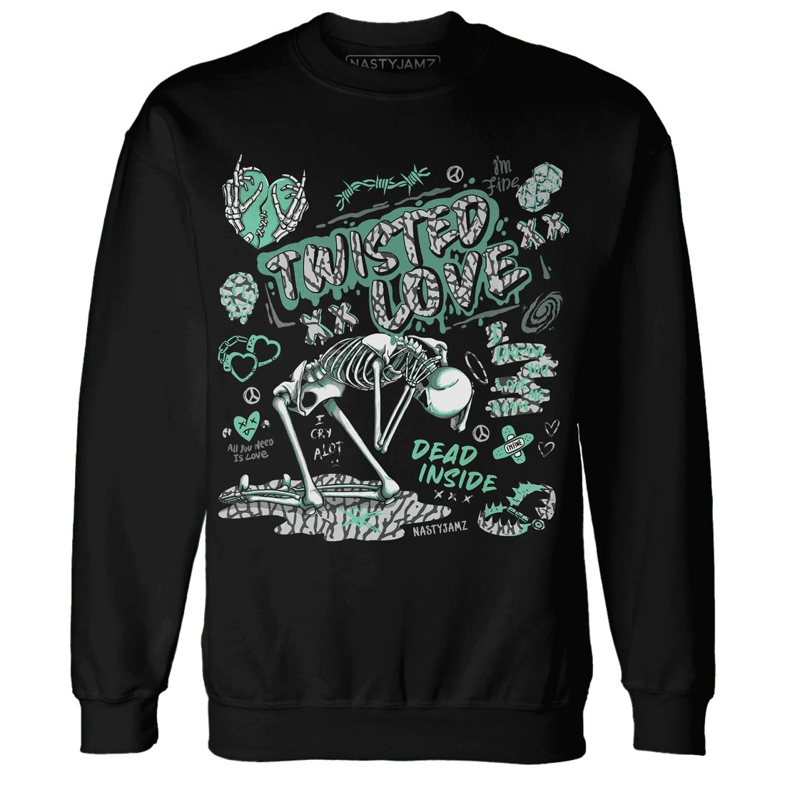 NastyJamz-Green-Glow-3s-Sweatshirt-Match-Twisted-Love