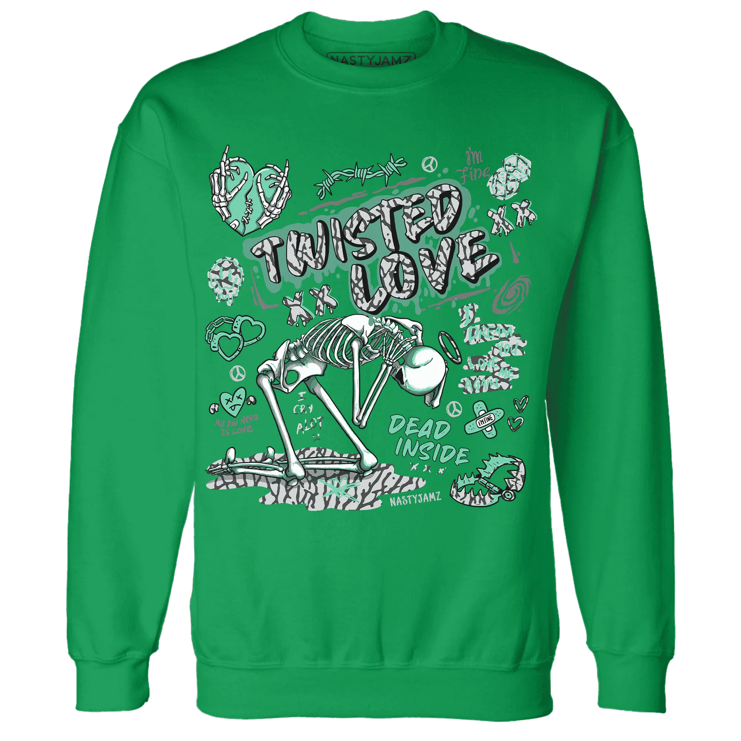 NastyJamz-Green-Glow-3s-Sweatshirt-Match-Twisted-Love