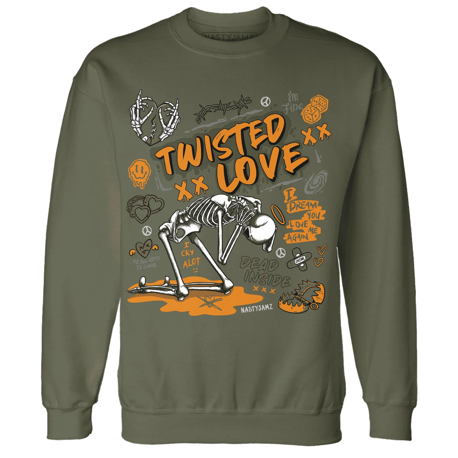 NastyJamz-Olive-5s-Sweatshirt-Match-Twisted-Love