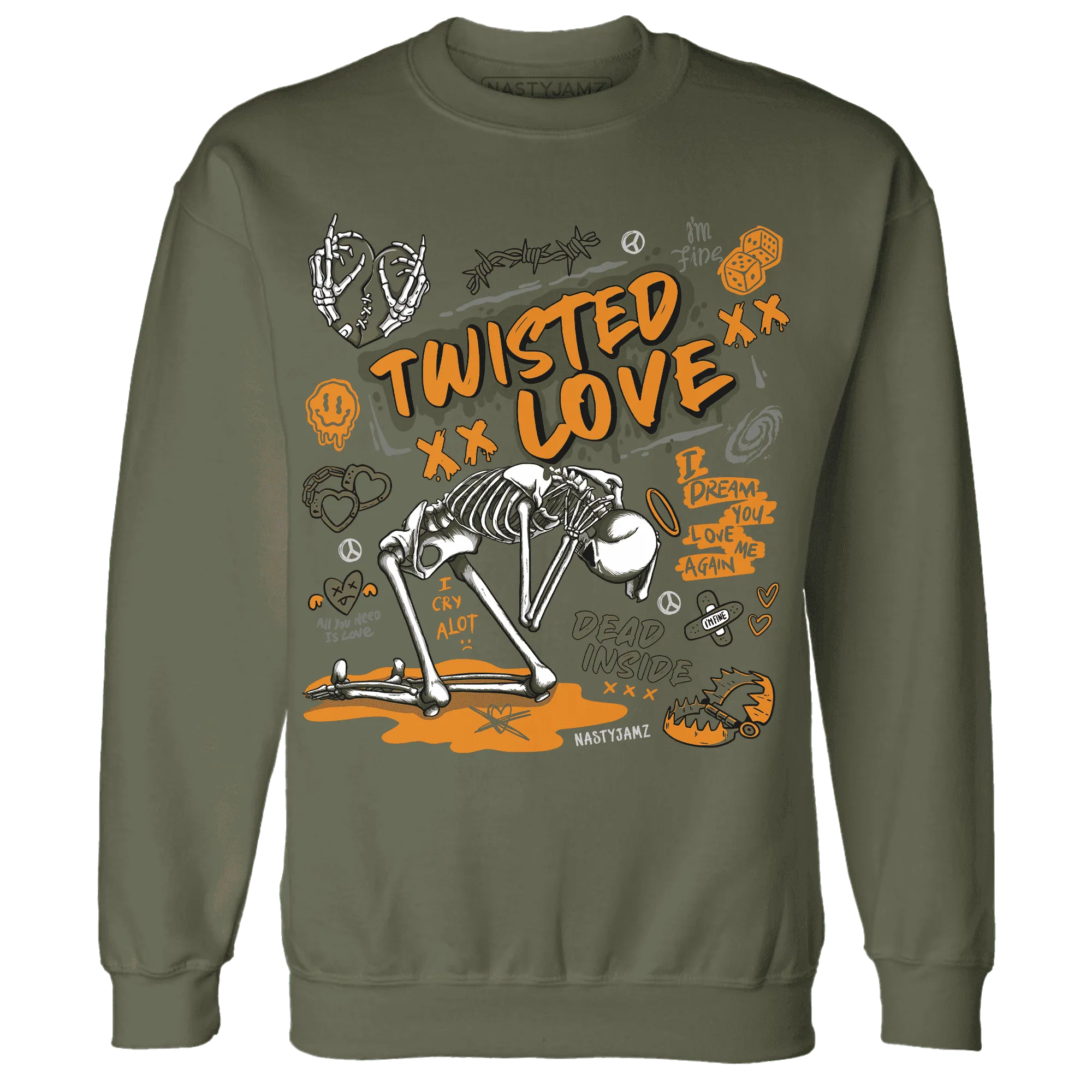 NastyJamz-Olive-5s-Sweatshirt-Match-Twisted-Love