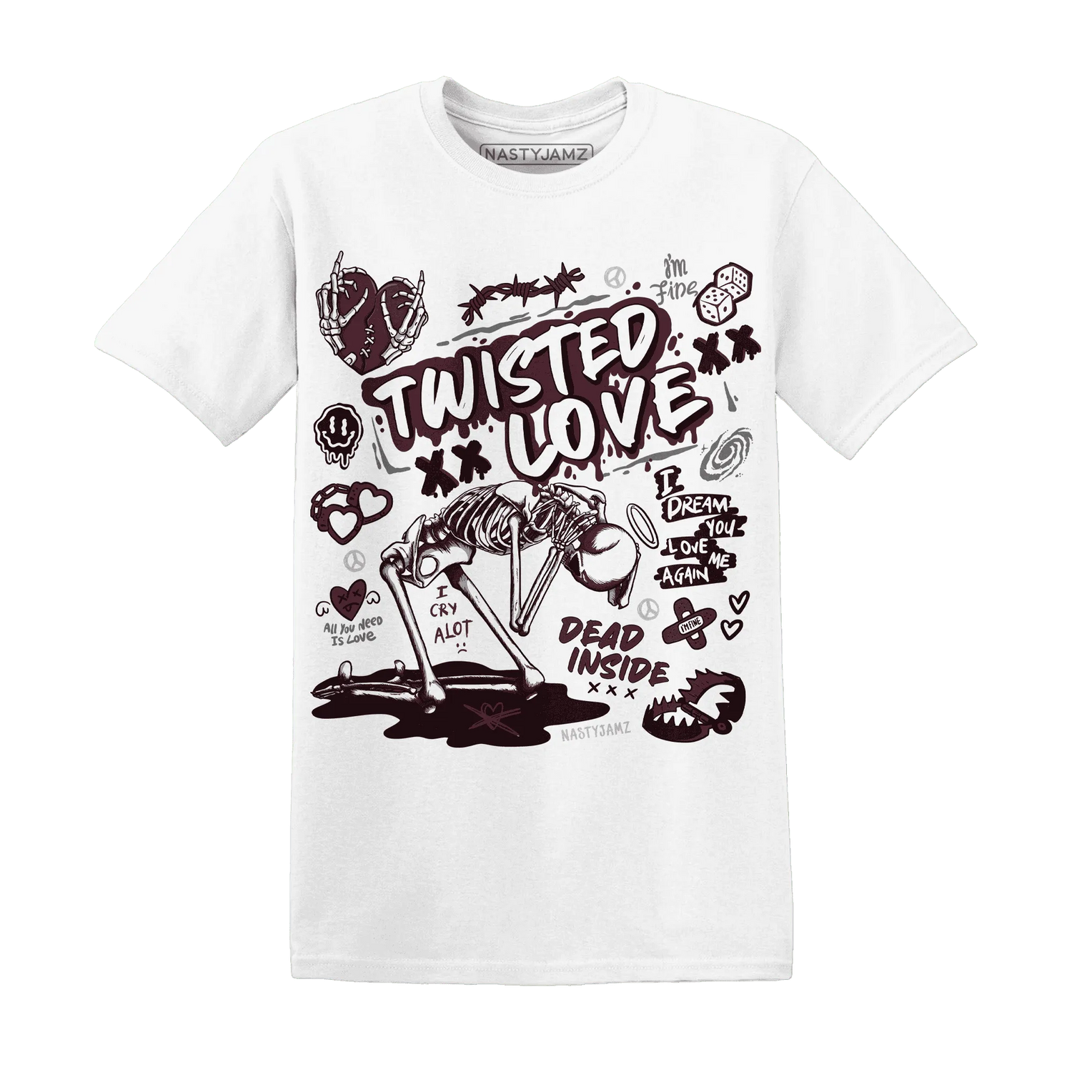 NastyJamz-VaporMax-Night-Maron-Burgundy-T-Shirt-Match-Twisted-Love