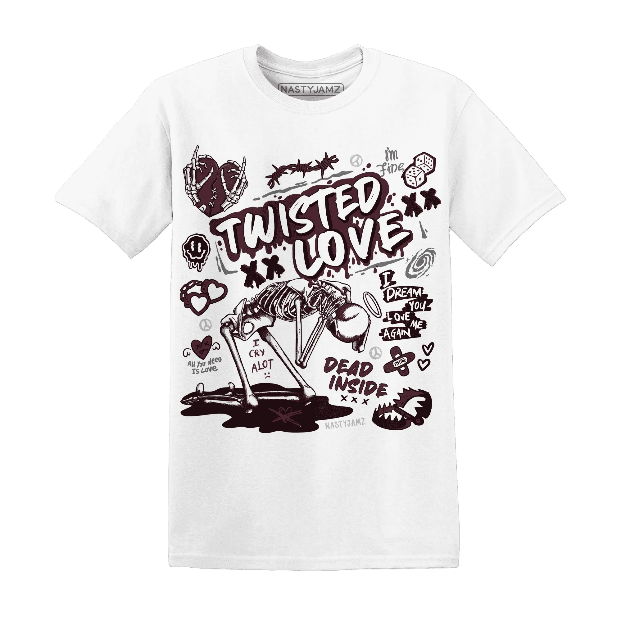NastyJamz-VaporMax-Night-Maron-Burgundy-T-Shirt-Match-Twisted-Love