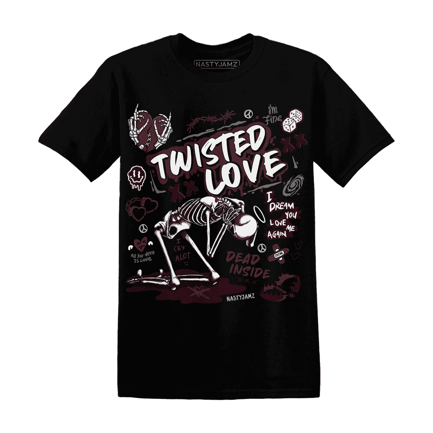 NastyJamz-VaporMax-Night-Maron-Burgundy-T-Shirt-Match-Twisted-Love
