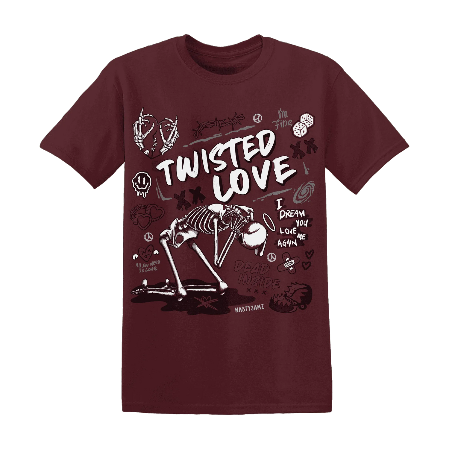 NastyJamz-VaporMax-Night-Maron-Burgundy-T-Shirt-Match-Twisted-Love