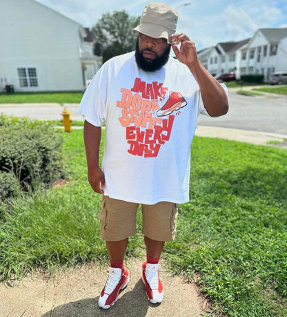 NastyJamz Dune Red 13s Pink Red White T-Shirt Match Dope Sneaker