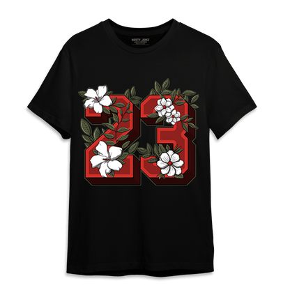 Dunk Low Mystic Red T Shirt Match 23 Floral - NastyJamz